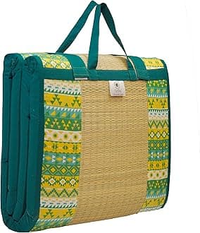 Home Tex Life Kora Grass Cushion Sleep Healthy, Easy Portable and Folding Mat(3 X 6.5 Feet, 20 Mm Thickness, Green South)