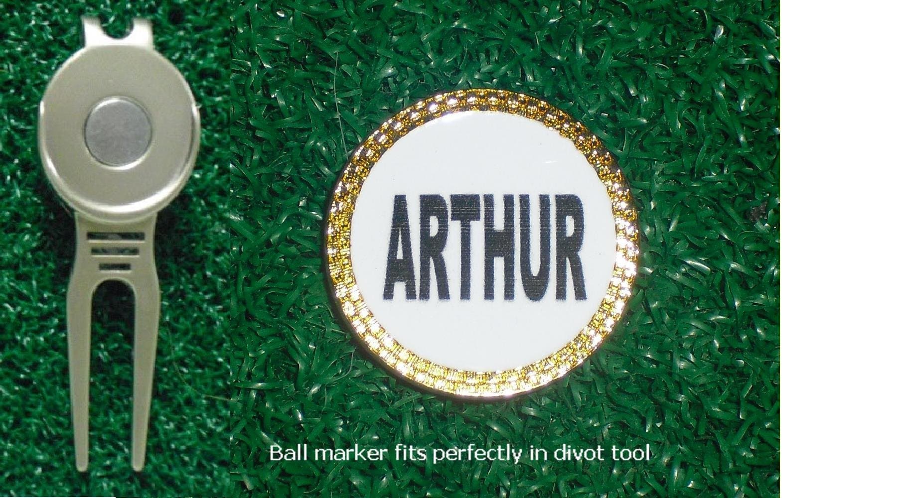 Gatormade Personalized Golf Ball Marker & Divot Tool Arthur