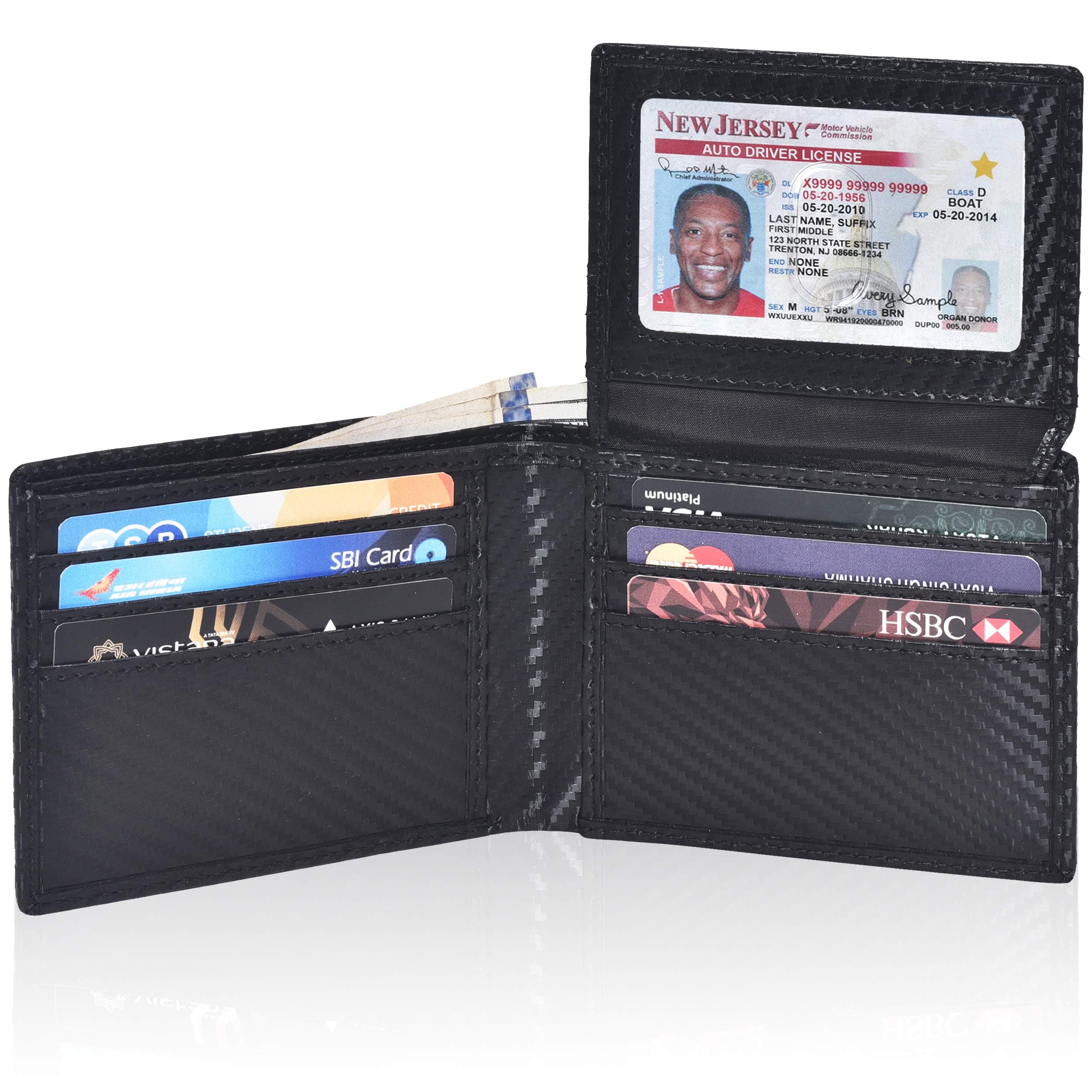 Handmade Leather Wallets for Men Slim Mens Leather RFID Blocking Card Vintage Bifold Travel Thin