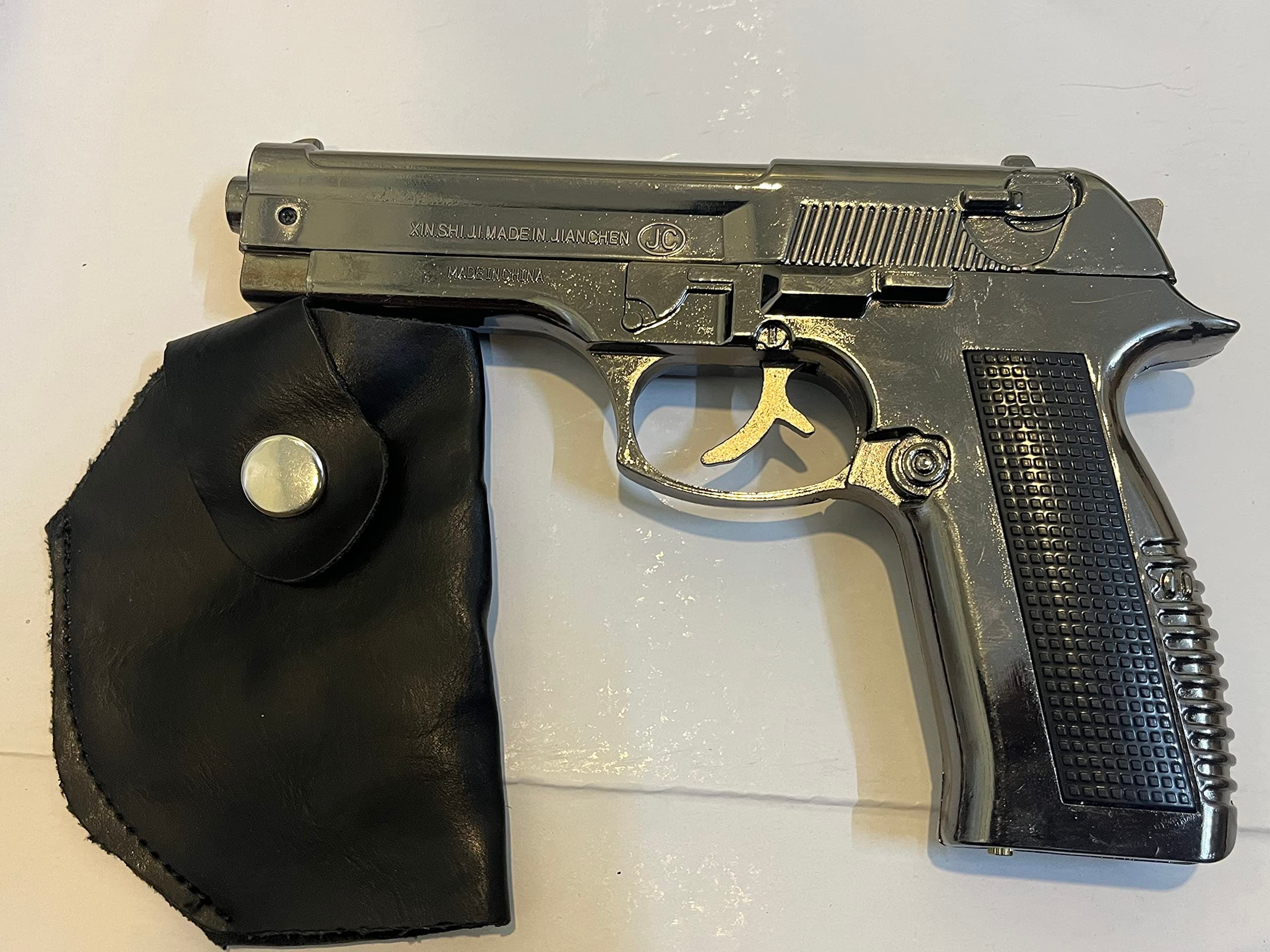 A.K.Traders Fully Plastic Gun Shaped Jetflame Windproof Cigratte Lighter, Black