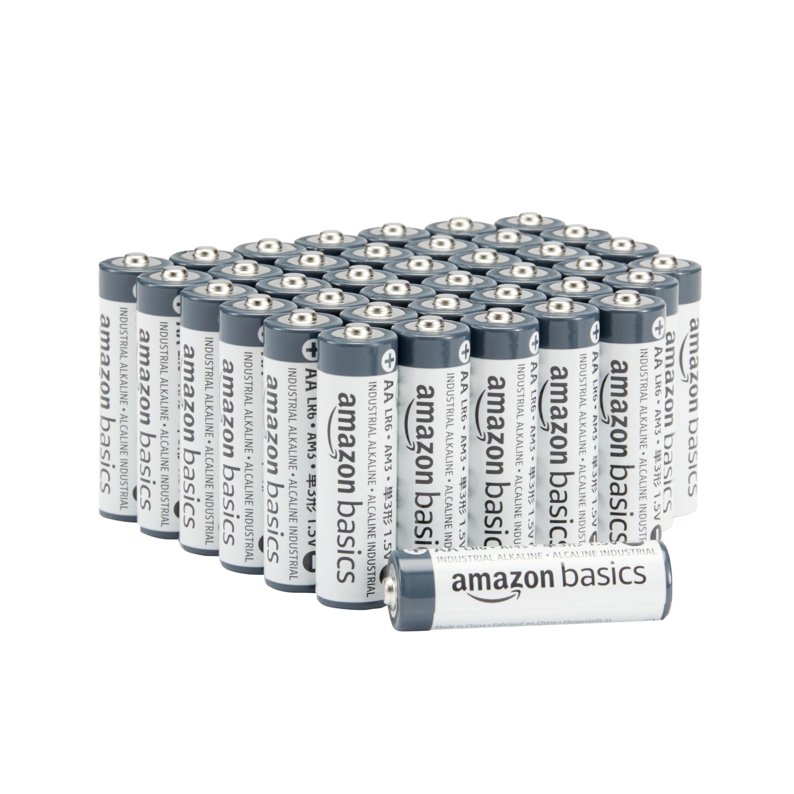 Amazon Basics 40-Pack AA Industrial Alkaline Batteries, 1.5 Volt, Long-lasting Power, 5-Year Shelf Life
