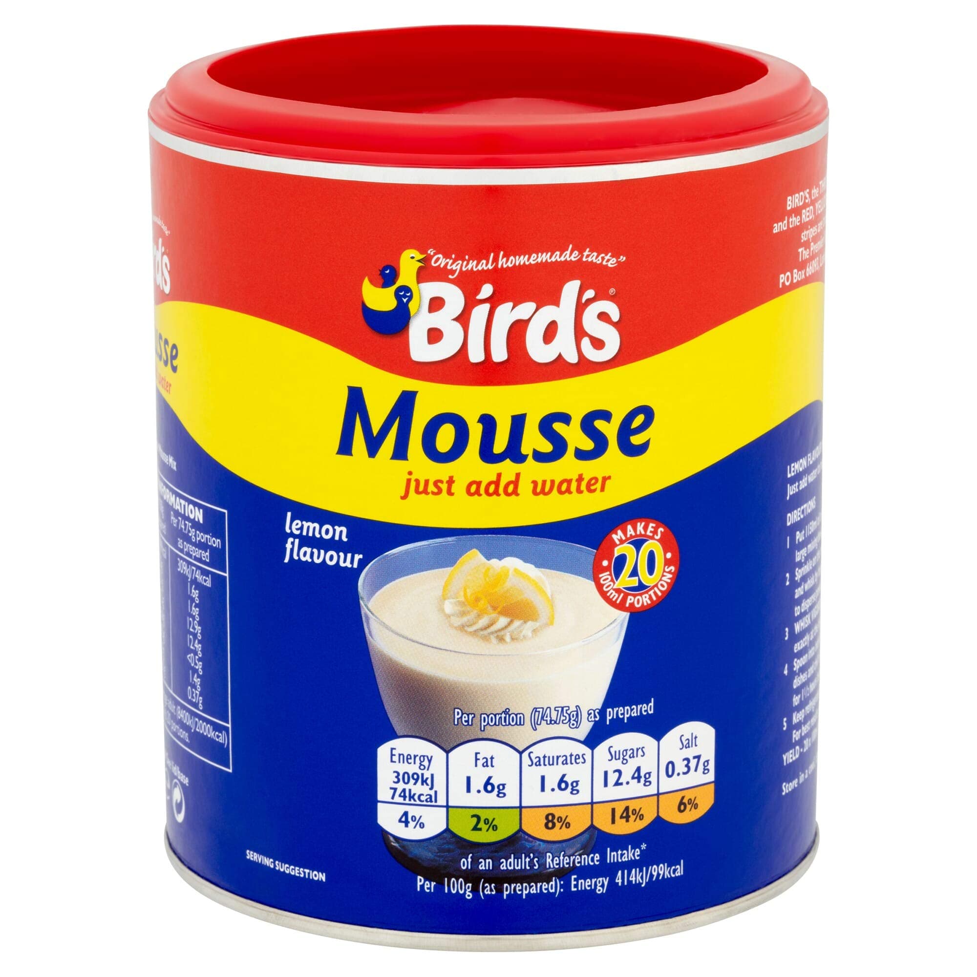 Birds Lemon Flavour Mousse Mix - 1x20ptn