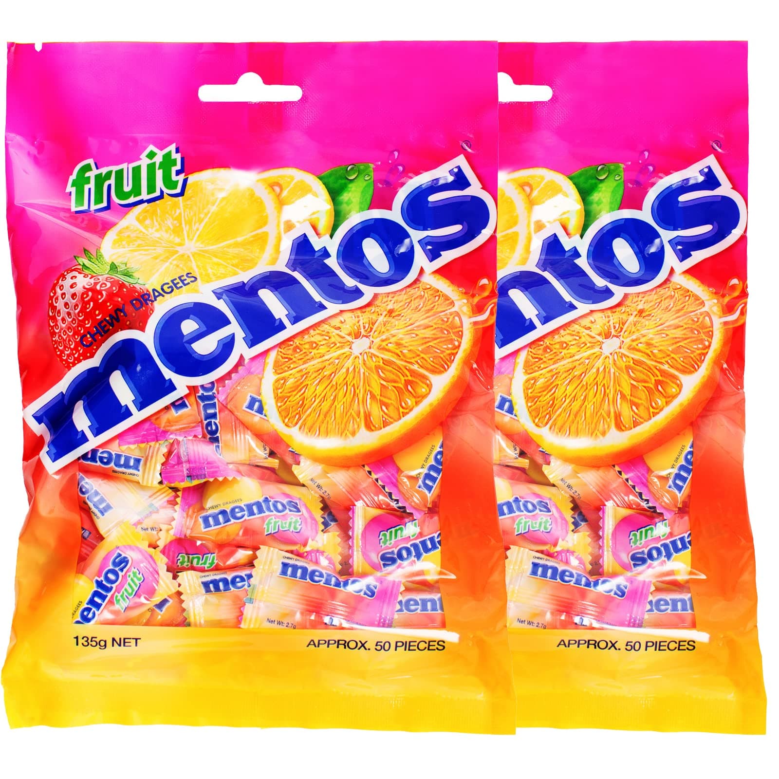 MentosChewy Dragees Fruit, 135g