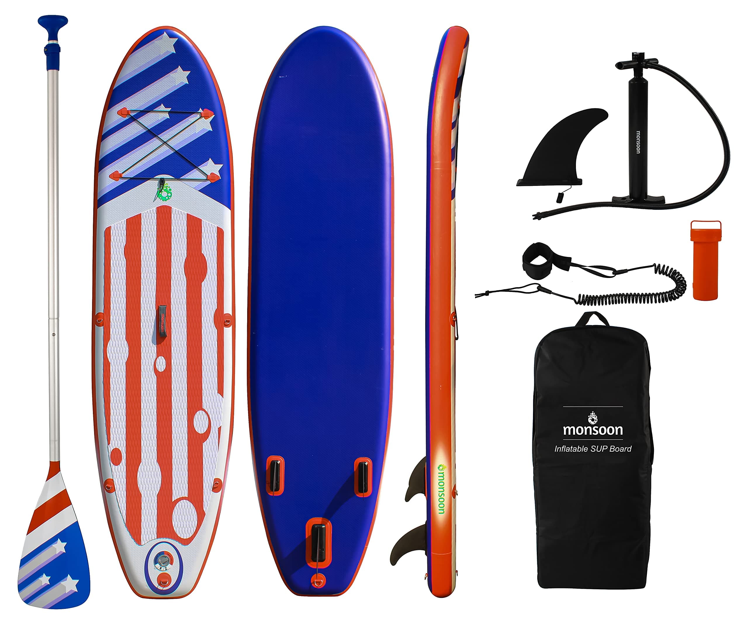 [monsoon] Inflatable Stand Up Paddle Board SUP Paddleboard with Accessories and Carry Bag Bundle