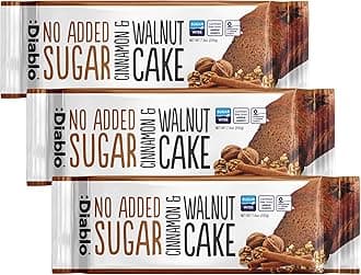 Diablo No Added Sugar Cinnamon & Walnut Cake – Healthy Snacks Sweet Treat, Cakes and Desserts for All, Ideal for Snack Time, Tea & Party Treat, Halal & Kosher Approved – 200g (Pack of 3)