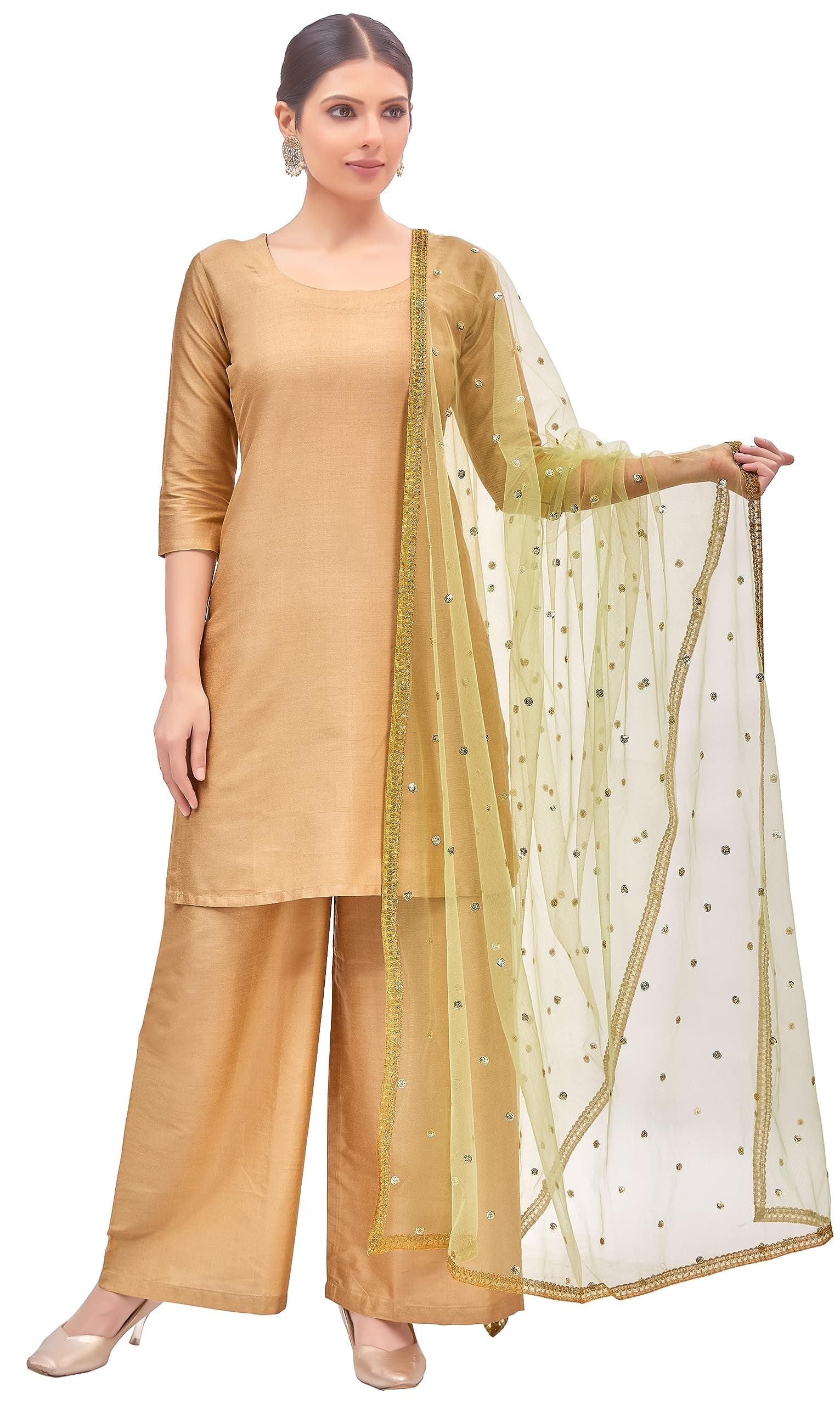 Studio Shringaar Women's Net sequence Embroidered Full Size Dupatta