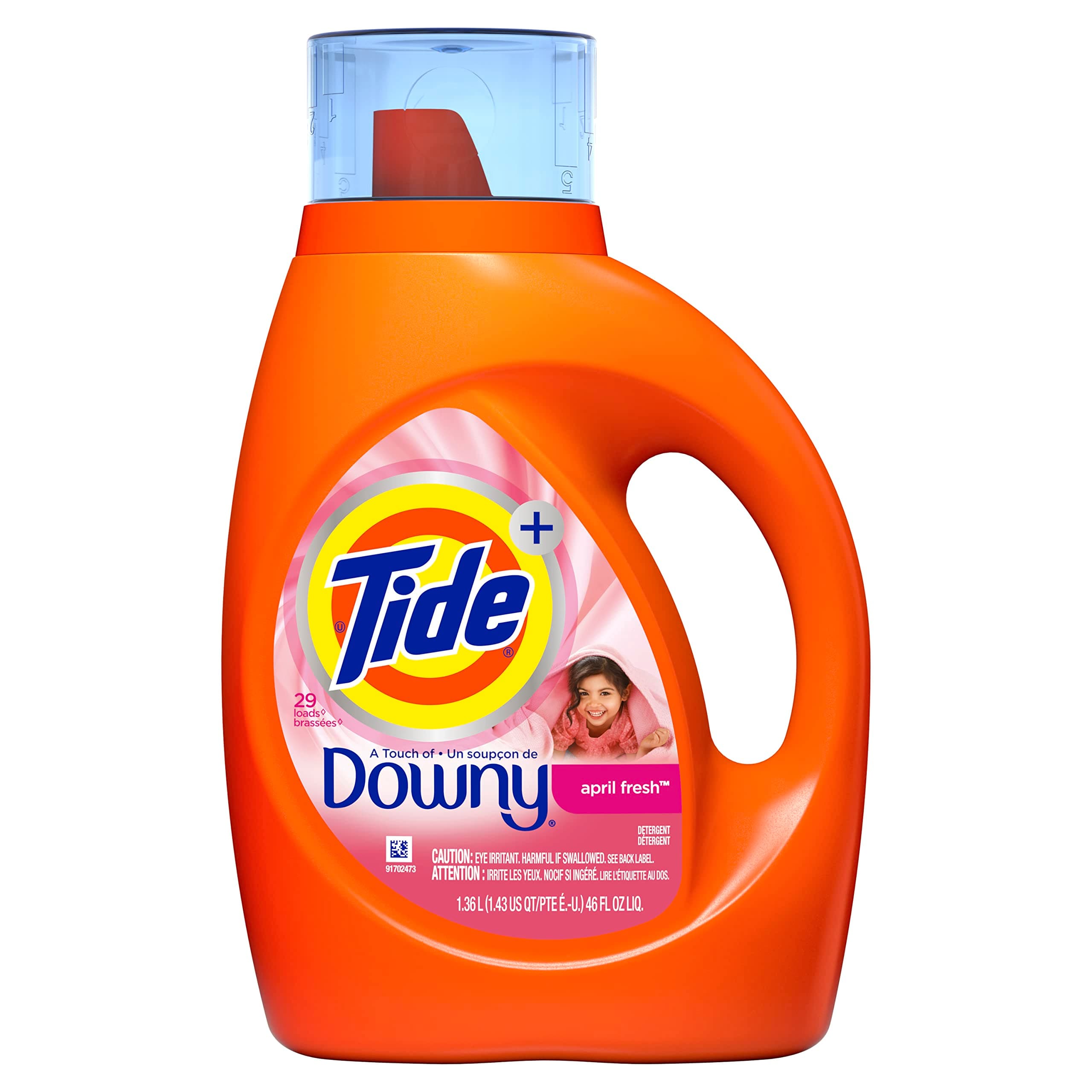 Plus Downy Laundry Detergent Liquid Soap, April Fresh, 46 Fl Oz 29 Loads, 46 Fl Oz