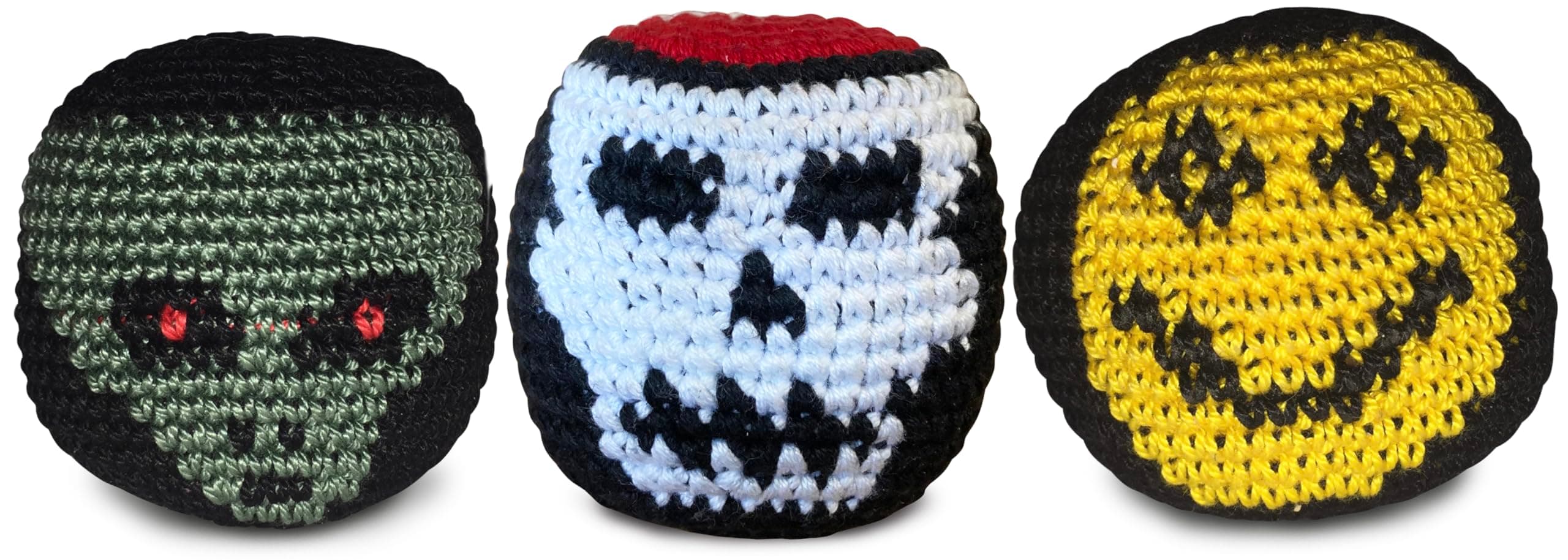 World Footbag Hacky Sack Faces Footbag, 3 Pack