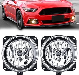 Nilight Fog Lights Assembly Compatible with 2002 2003 2004 2005 2006 Ford Focus SVT 2005 2006 Ford Escape 2003 2004 Ford Mustang Cobra 2002 Lincoln LS Fog Light Replacement, 2 Year Warranty