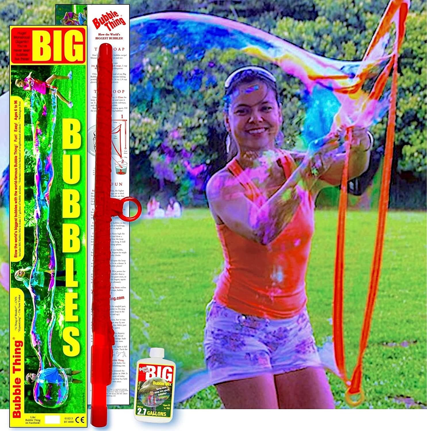 Bubble Big As Flying Dragons! - Giant Bubbles Kit - Wand, Mix, Tips, Tricks - BUBBLETHING Original