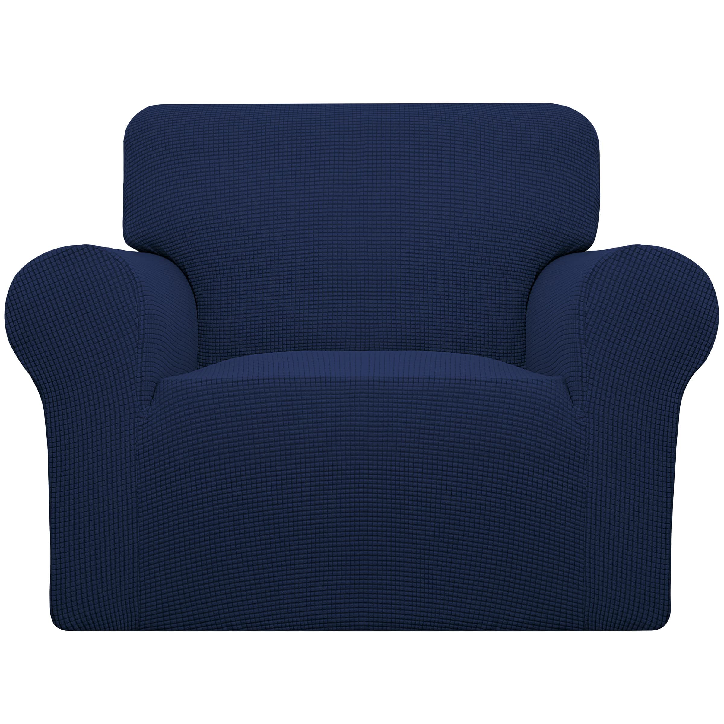 Easy-Going Stretch Chair Sofa Slipcover 1-Piece Couch Sofa Cover Furniture Protector Soft with Elastic Bottom for Kids Spandex Jacquard Fabric Small Checks(Chair, Navy)