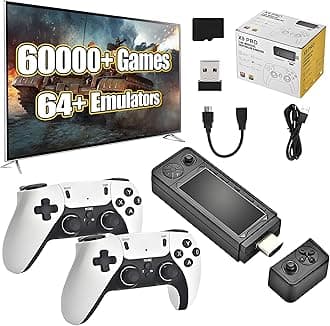 X9 Pro Retro Game Stick 4K,Preloaded Game Console 60000+ Classic Games 64+ Simulators, 2.4G Wireless Controllers, Plug and Play Retro TV Games(256G)