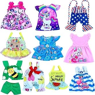 12 inch Baby Doll-Clothes and Accessories - 10 Sets Doll Clothes for 10-12 Inch Dolls, Baby Doll Clothes Dress Outfits Accessories Christmas Birthday Gift for Kids