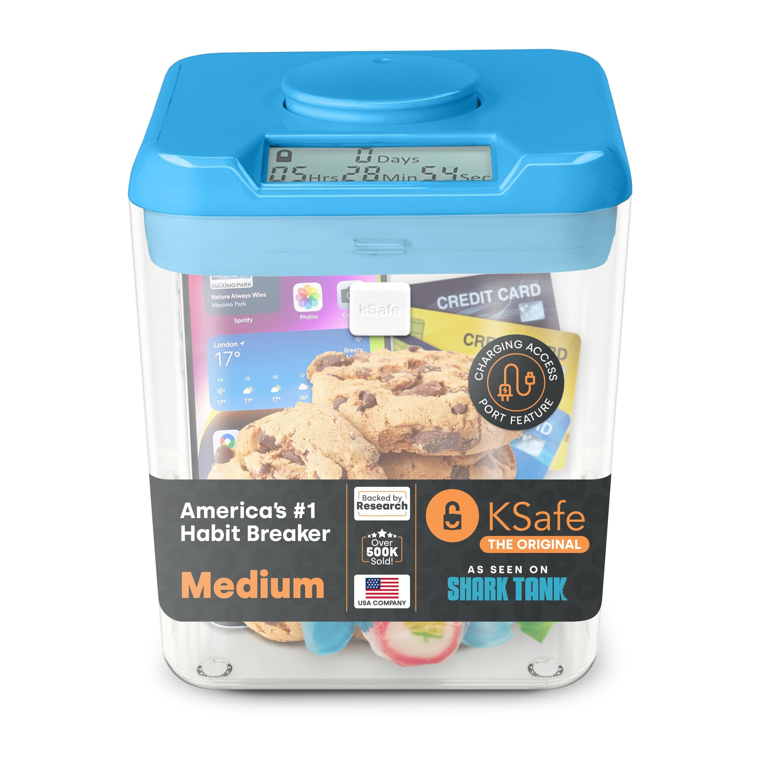 Kitchen Safe Complete Set, Blue Lid + Clear Base