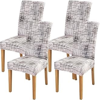 FORCHEER Chair Covers for Dining Chairs Set of 4,Beige Stretch Dining Room Chair Cover Kitchen Parsons Chair Slipcovers (Pack of 4, Beige)