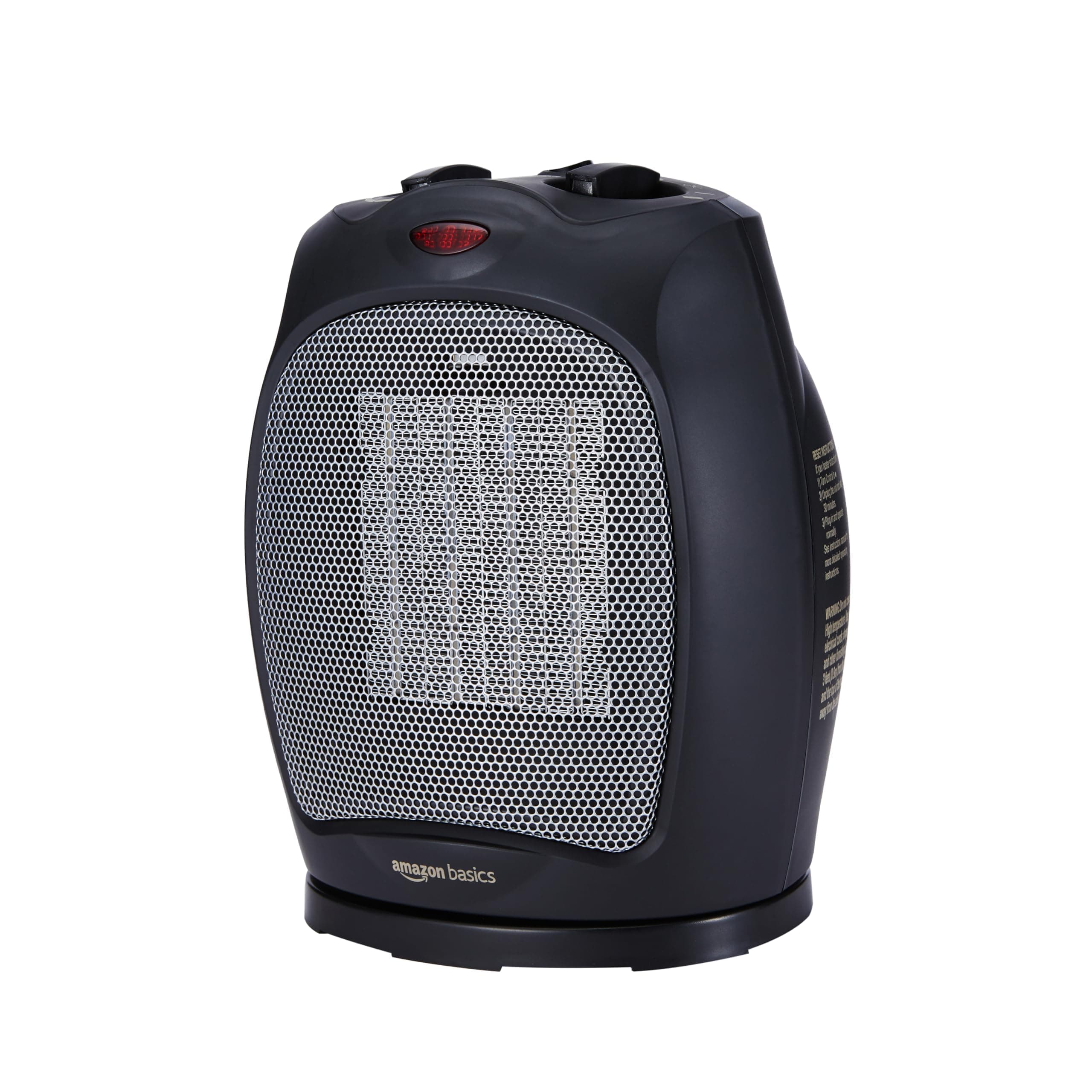Amazon Basics 1800 Watt Oscillating Ceramic Space Heater with Adjustable Thermostat - Black