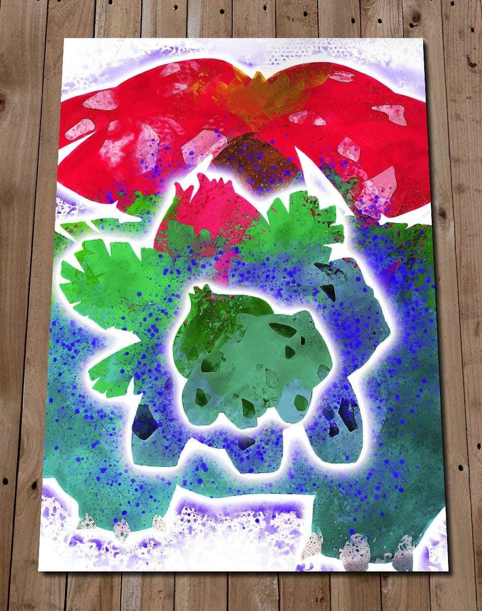 Venusaur Ivysaur Bulbasaur Starter EVOLUTION Art Print Poster Wall Decor