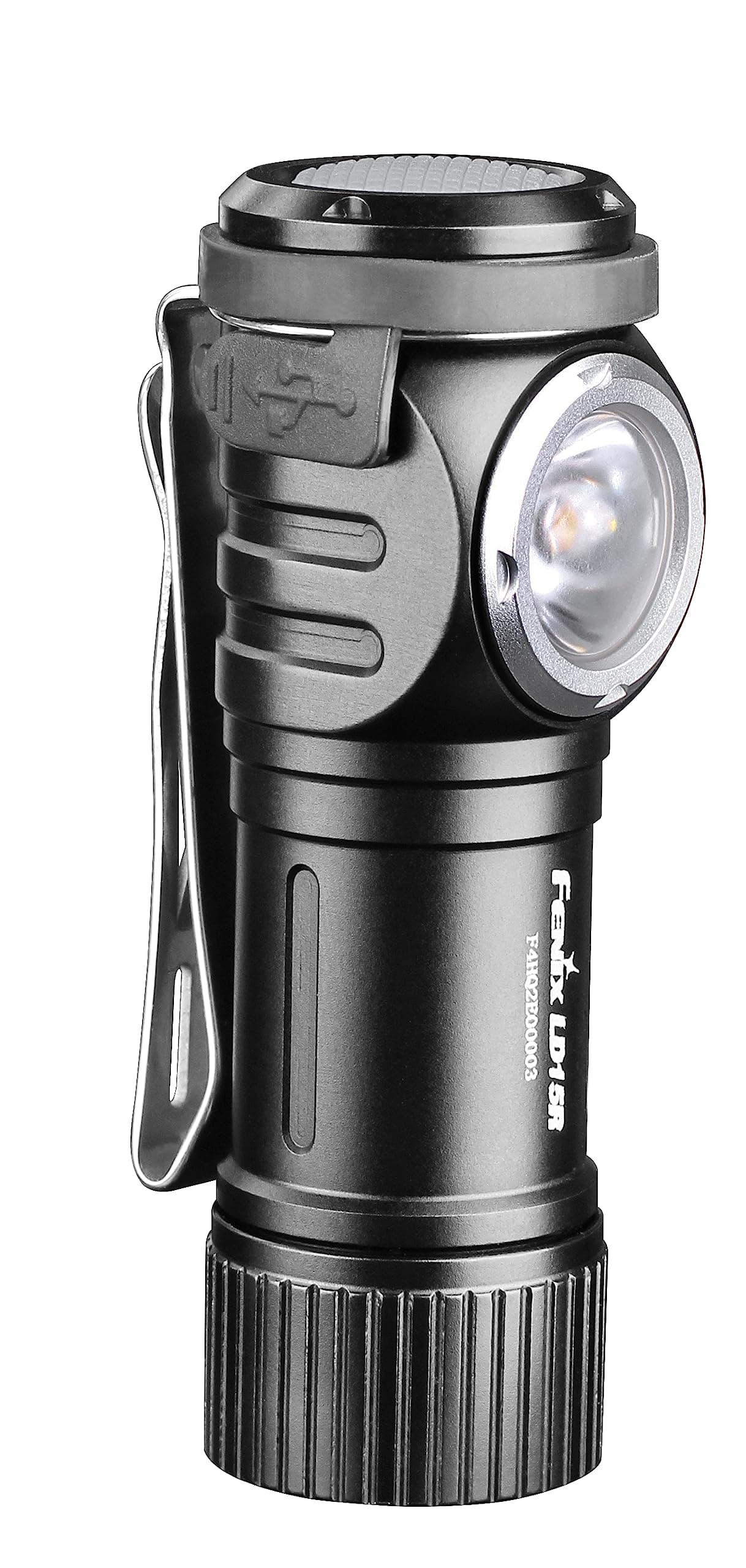 Fenix Flashlights, LD Series LED Flashlight, Model 15R, Right Angled Rechargeable, 500 Lumens, Black