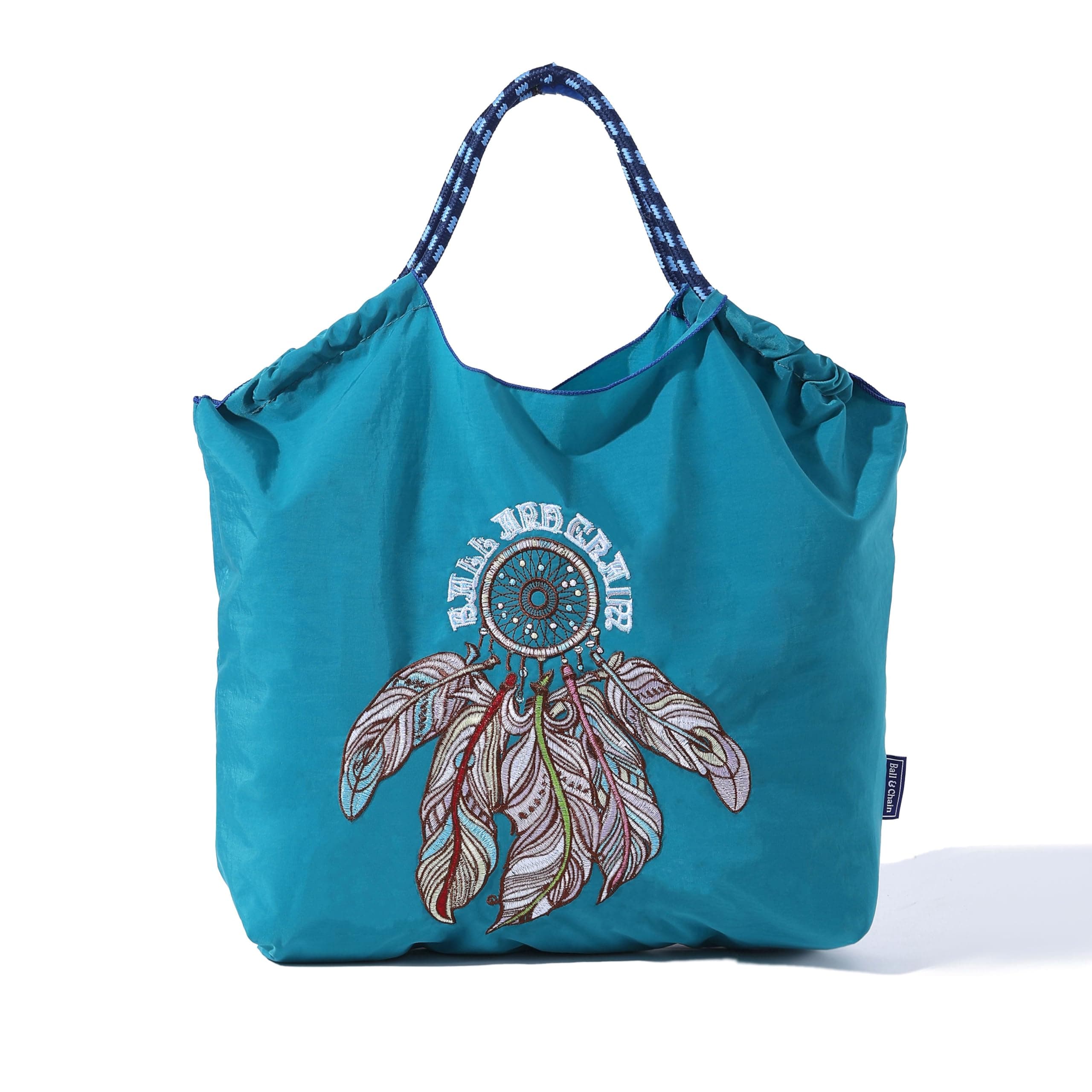 Ball&ChainEmbroidery Initial Nylon Tote Bag,Personalized Present Suitable for Travel,Beach,is a Great Gift Women, Mom