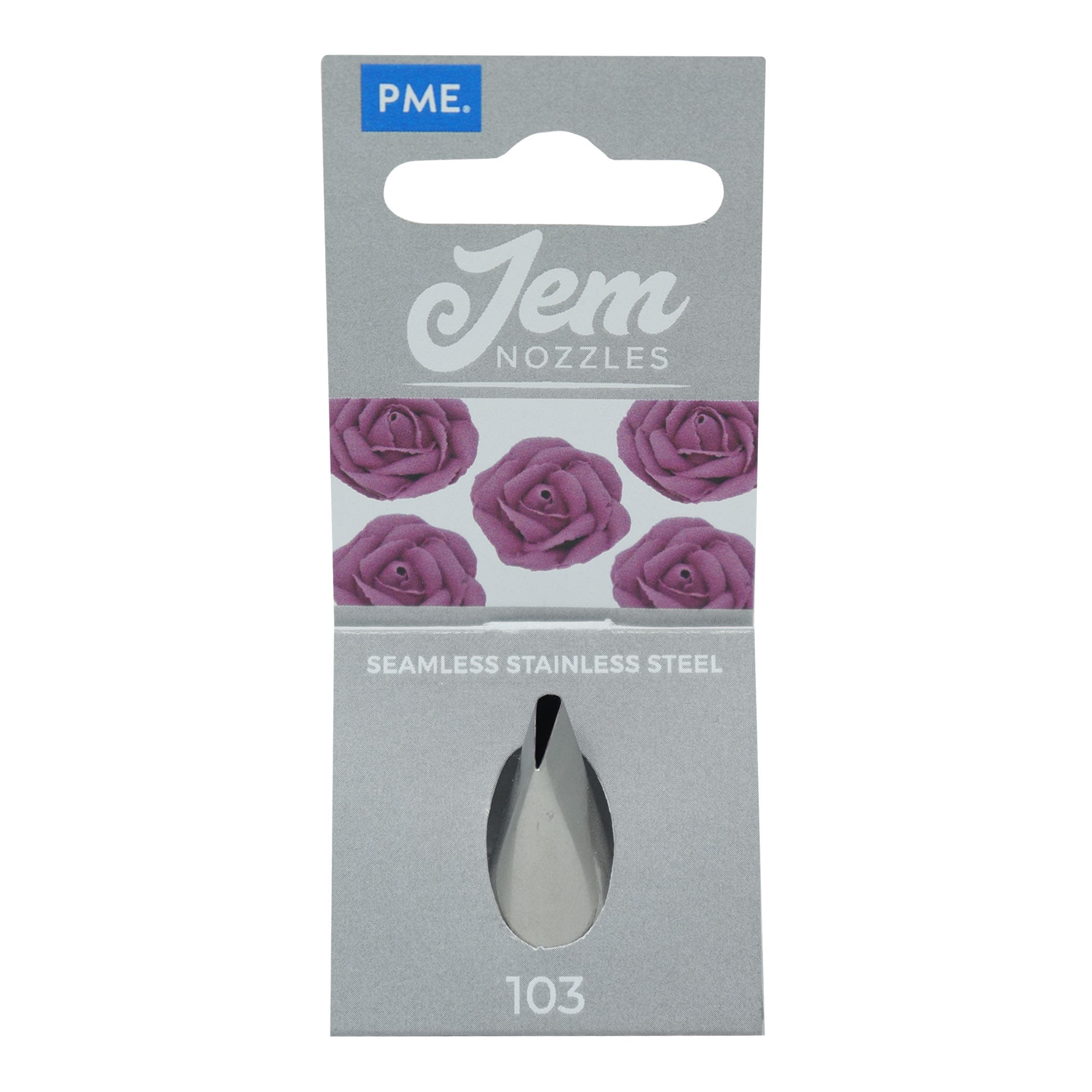 PME JEM Medium Petal/Ruffle Piping Nozzle Decorating Tip #103, Standard, Silver