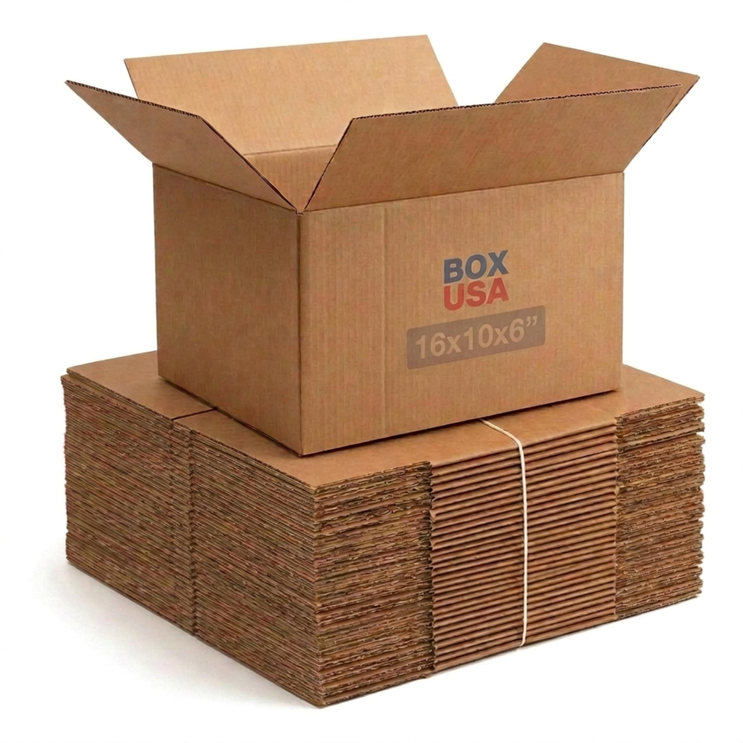BOX USA Shipping Boxes 16"L x 10"W x 6"H, 25-Pack Medium Corrugated Cardboard Boxes for Shipping, Mailing, Packing, Packaging and Storage