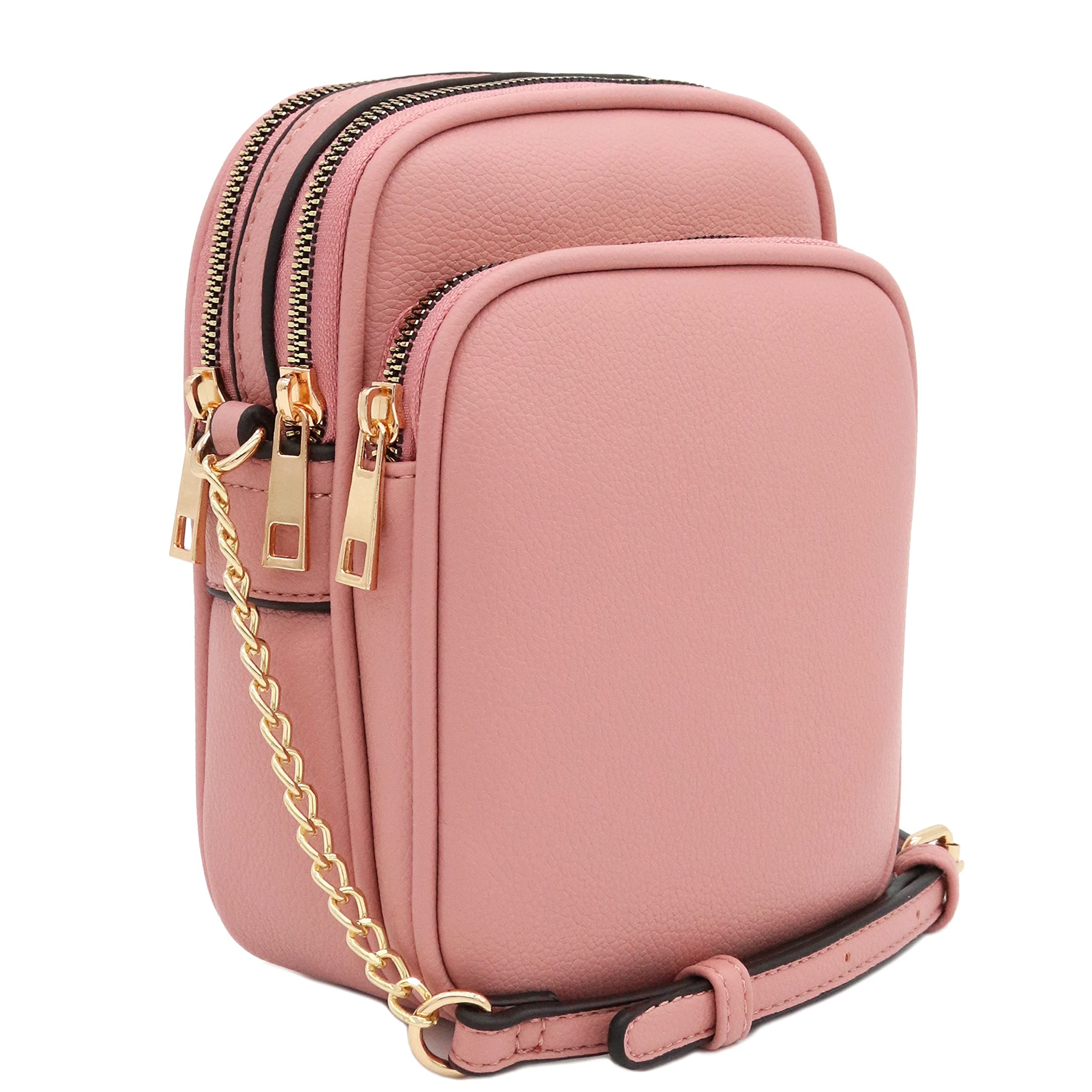 Multi Pocket PU Leather Casual Medium Crossbody Bag with Adjustable Strap