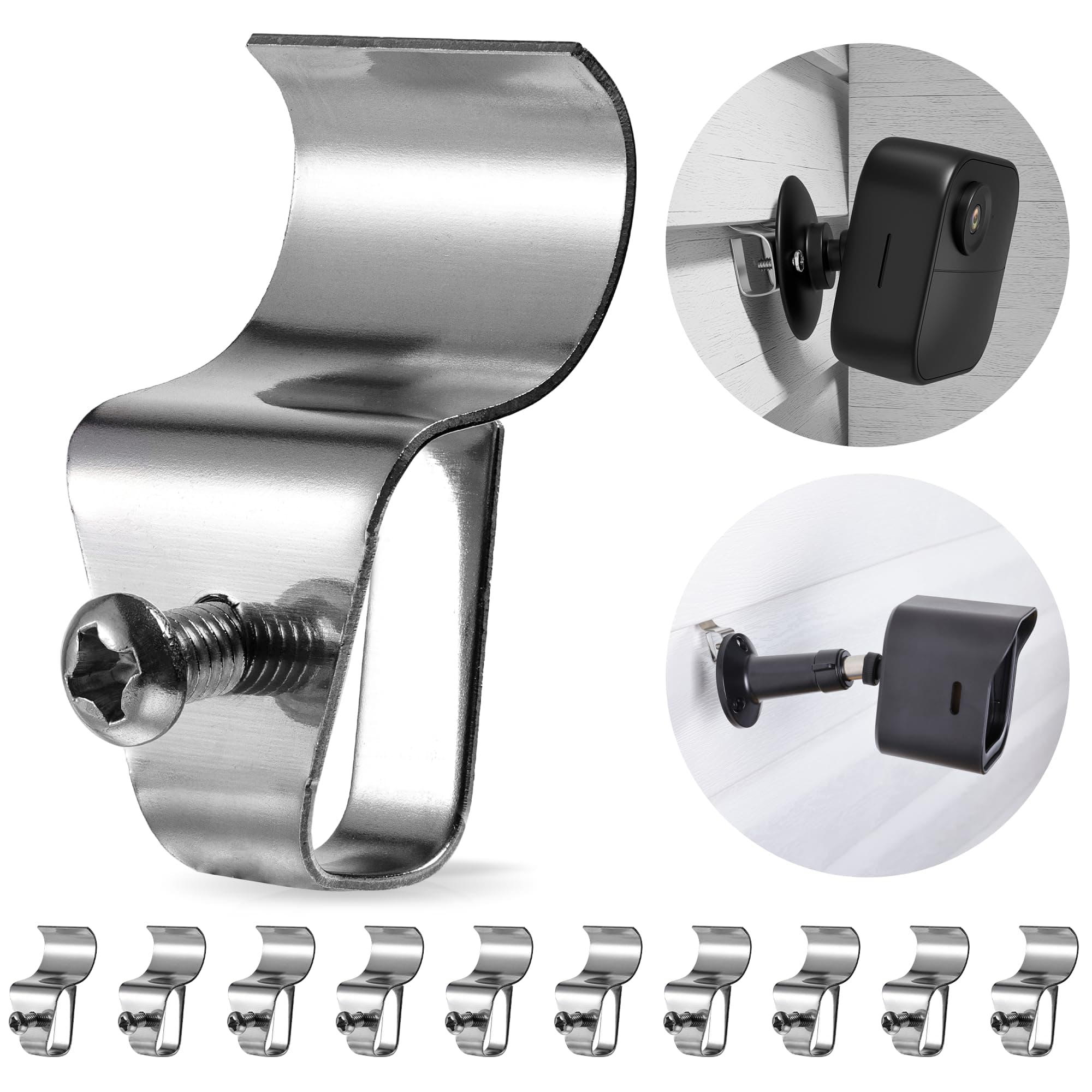 HUXOR (10 Pack) Vinyl Siding Clips Hooks No-Hole Needed Outdoor Siding Screws Hanger for Mount Home Security Camera