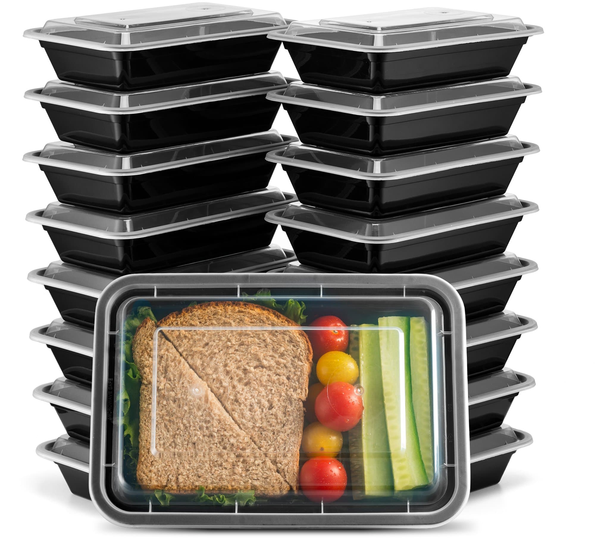 Ez Prepa[20 Pack] 28oz Single Compartment Meal Prep Containers with Lids - Food Storage Containers Bento Box, Lunch Containers, Microwavable, Freezer, and Dishwasher Safe, Food Containers
