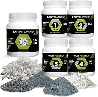 Polly Plastics Rock Tumbler Grit and Polish Refill & Ceramic Tumbling Filler Media - Silicone Carbide Polisher Grit - Rock Polish Supplies & Accessories
