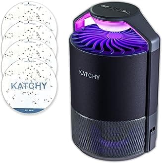 Katchy Flying Insect Trap Indoor – Catcher & Killer for Mosquito, Fruit Fly, Gnat & Small Moth – Non-Zapper with Suction & Blue Light – Ideal for Indoor Spaces, Kitchen & Plants (Original, Black)
