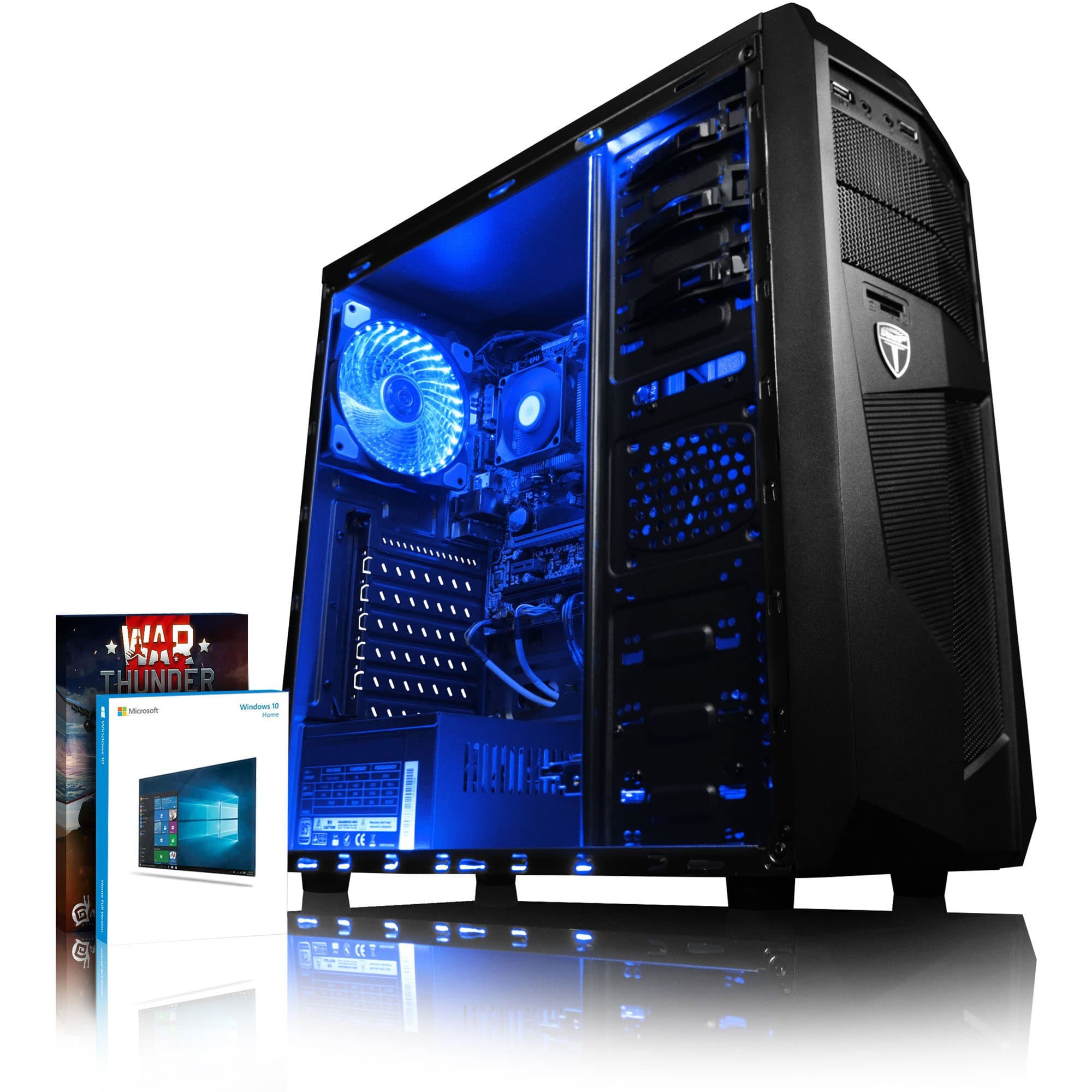 Vibox Vision 2 Gaming PC - with Warthunder Game Bundle (3.7GHz AMD A4 Dual Core Processor, Radeon HD Graphics Chip, 1TB Hard Drive, 4GB RAM, AvP Mamba Blue LED Case, No Operating System)