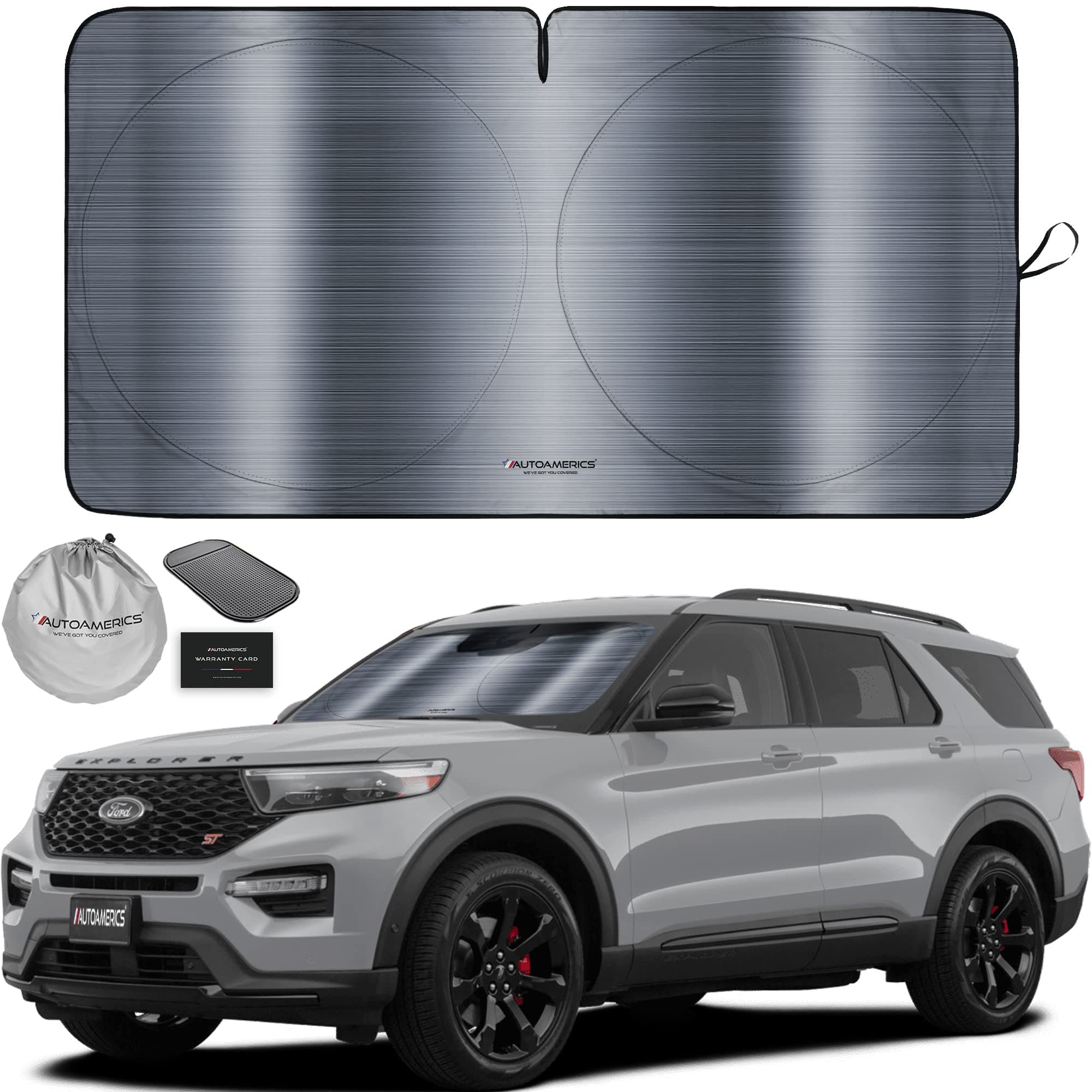 Autoamerics 1-Piece METALLIC GRAY Sunshade