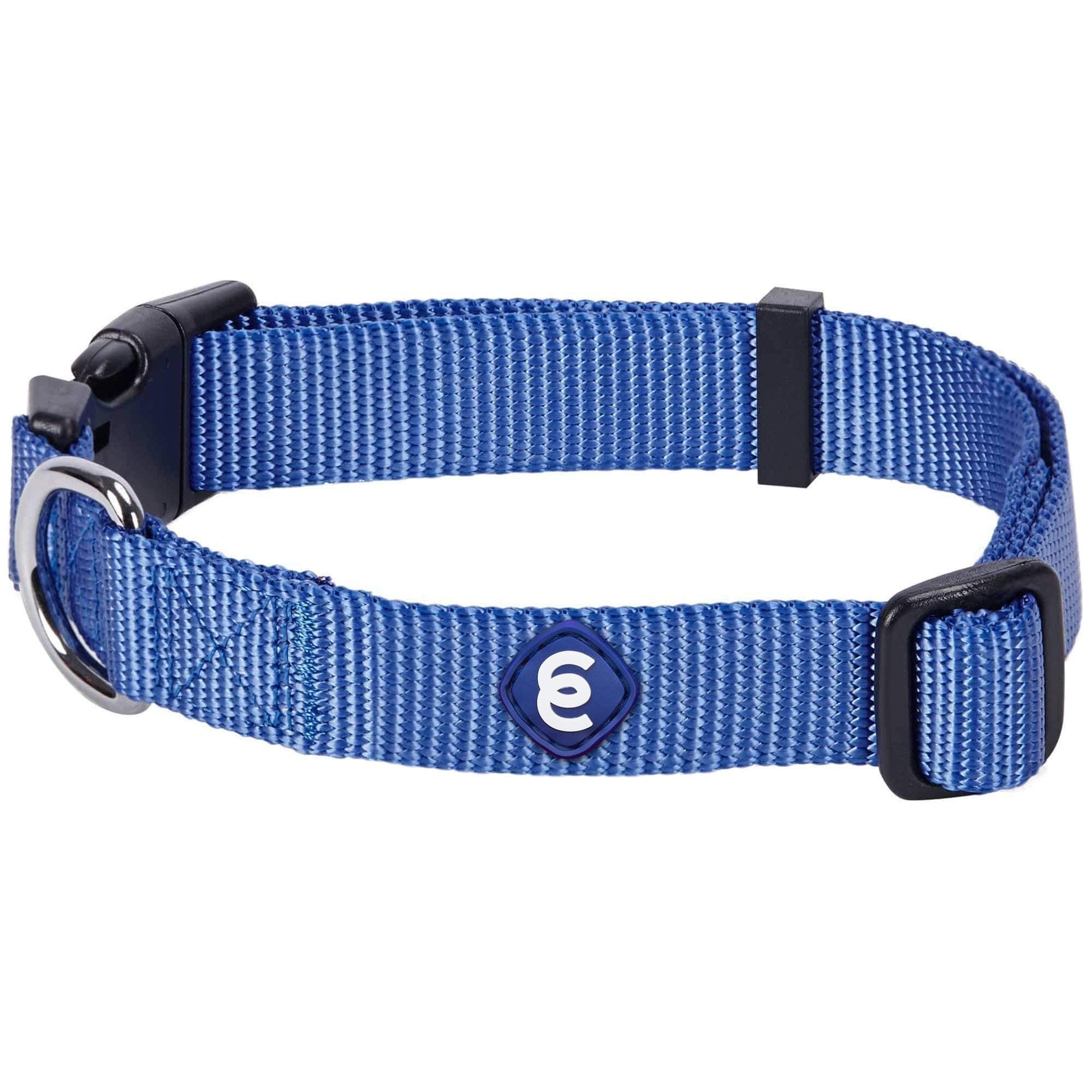 Blueberry Pet Essentials Matching Small Dog Collar | Adjustable Classic Solid Color Nylon Dog Collars for Small Dogs | Marinara Blue Dog Collar for Small Dogs