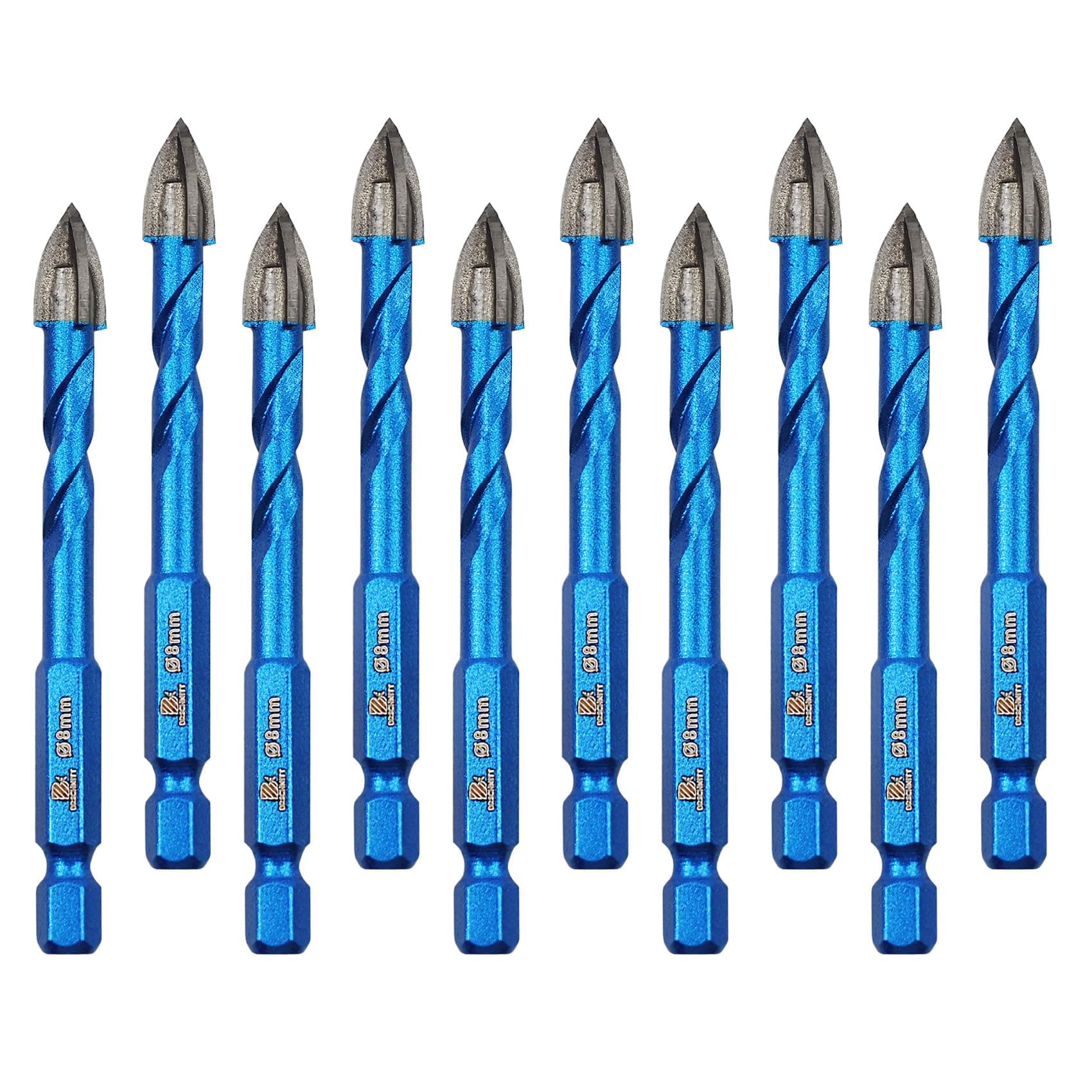 Masonry Drill Bit BRSCHNITT 10pcs Carbide Tips Concrete Drill Bit Set for Pots Bottles Ceramic Tile Glass Brick Ceramic Hex Shank