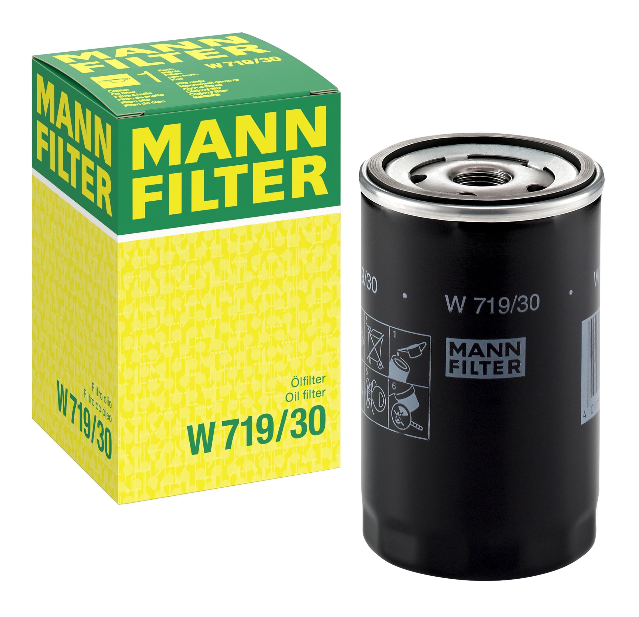 W 719/30 Spin-On Oil Filter Replacement Compatible With VW Volkswagen Golf (1990-2006), GTI (1991-2006), Jetta (1991-2015), Passat (1990-1996), Audi A6 (1995), S4 (1992-1993) & More