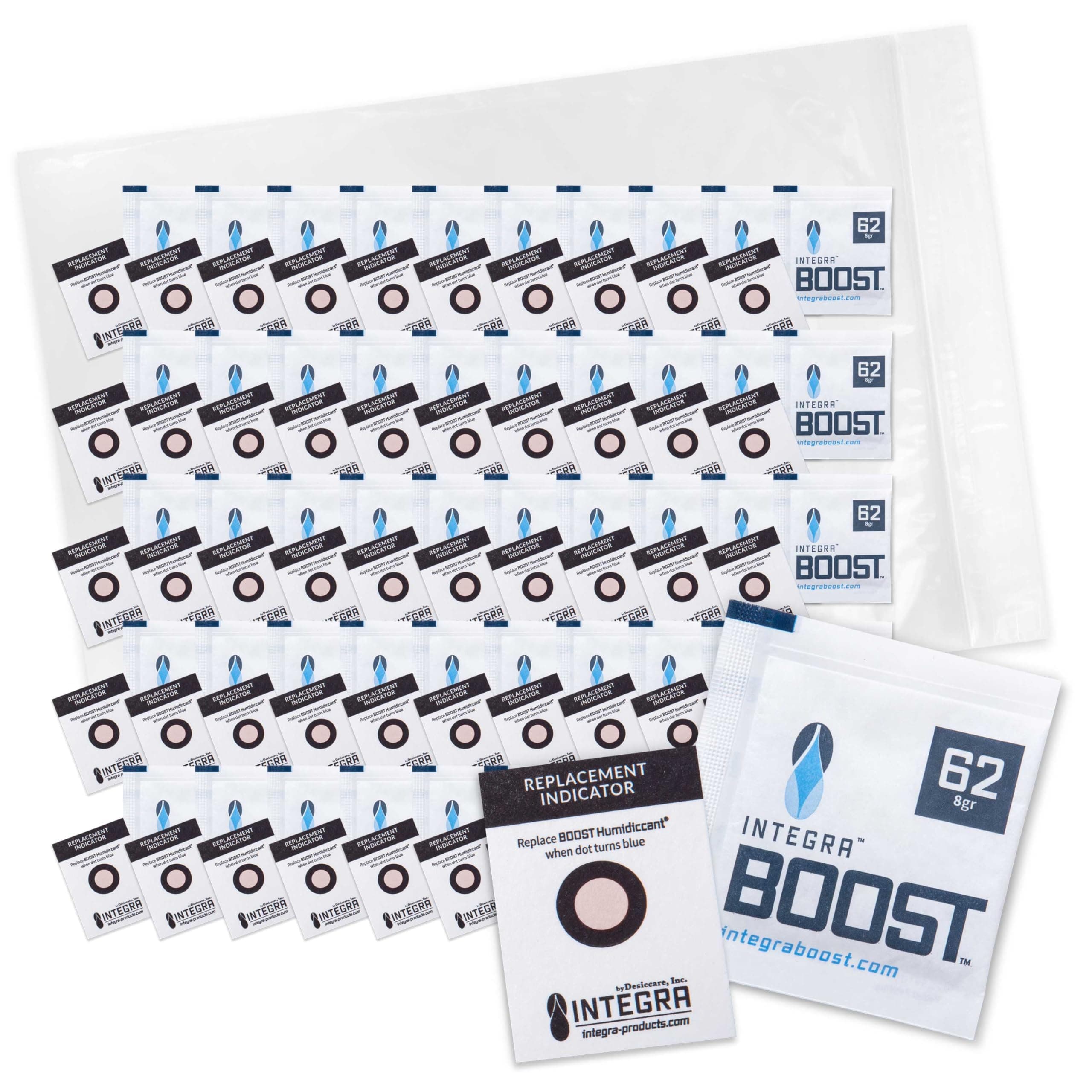 2-Way Humidity Control Pack - Preserve Flavor & Control Humidity at 62% RH - Moisture Absorber for Herbs, Spices & More - 8 Gram (Pack of 50)