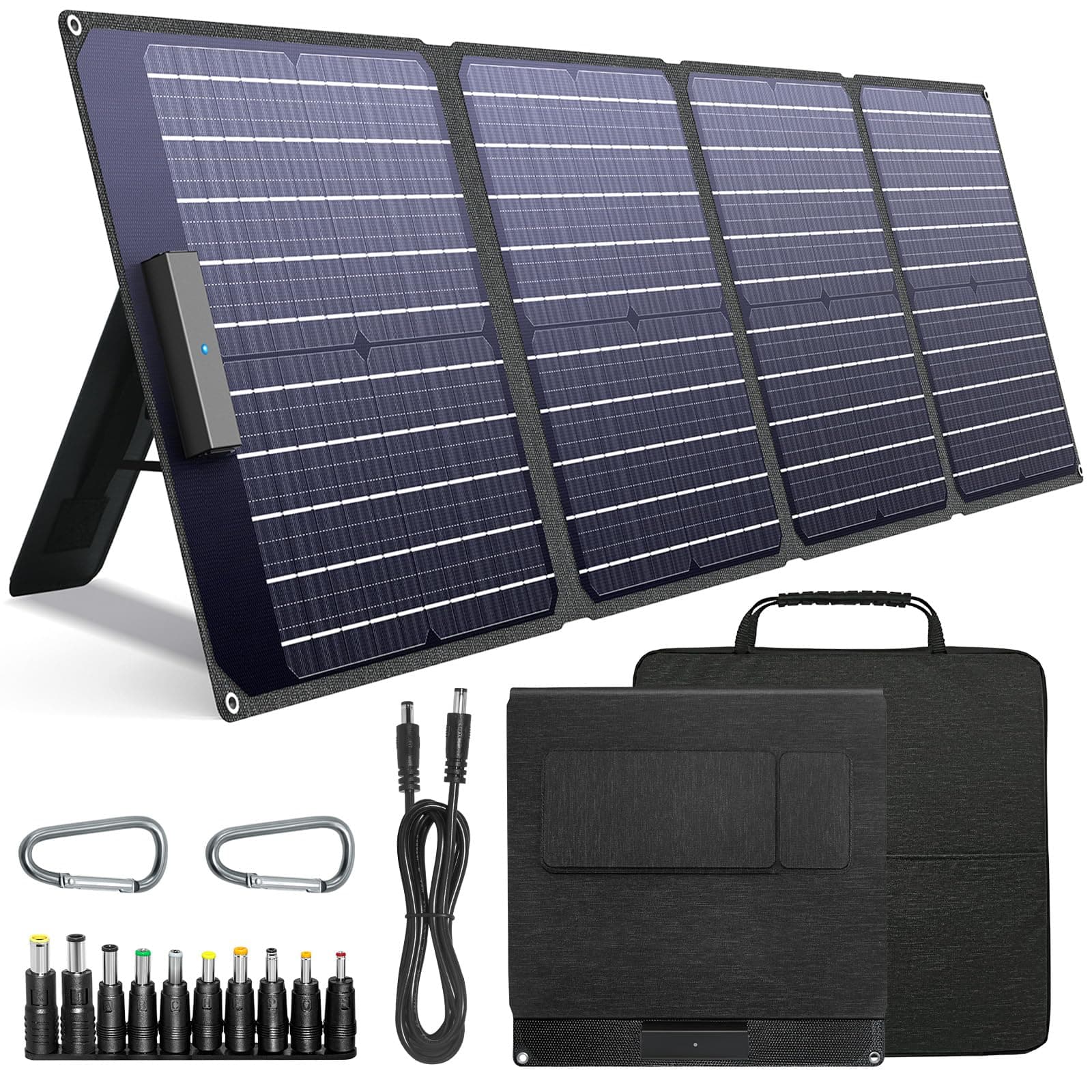 Foldable 60W Solar Power Charger, Portable Solar Panel for Power Station Generator, Watrerproof Solar Charger with QC 3.0 and USB-C for iPhone, Ipad, Laptop for Outdoor Camping
