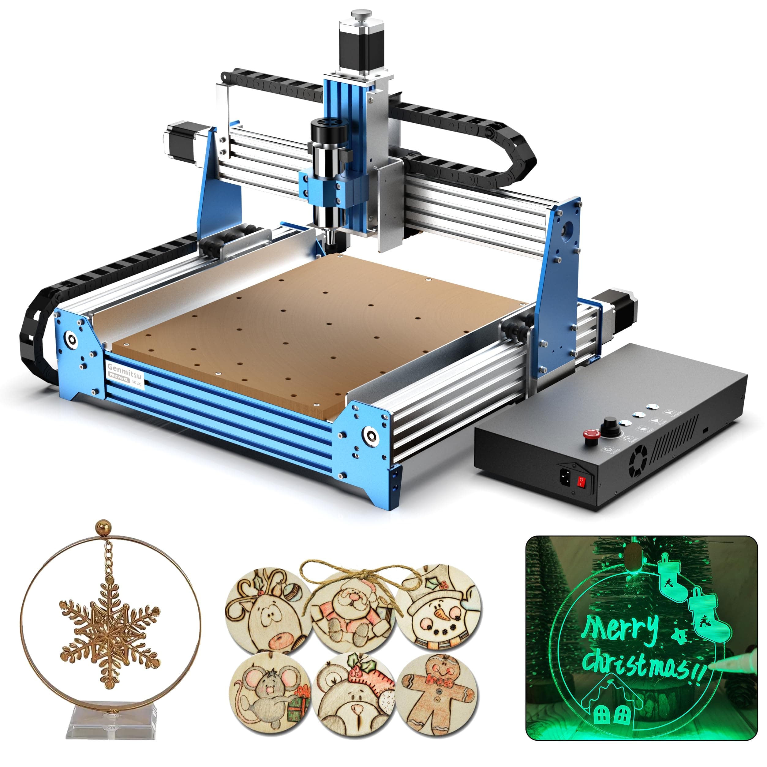 Genmitsu CNC Router Machine PROVerXL 4030 with C Beam Frame, GRBL Controlled, 3 Axis CNC-Engraving-Machine for Wood Metal Acrylic MDF, XYZ Working Area 400 x 300 x 110mm