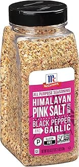 McCormick Himalayan Pink Salt with Black Pepper and Garlic All Purpose Seasoning, 18.5 oz