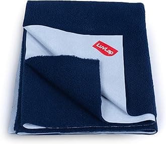 LuvLap Instadry Anti-Piling Fleece Extra Absorbent Quick Dry Sheet for Baby, Baby Bed Protector, Waterproof Baby Sheet, Small Size 100x140cm, Pack of 1, Navy Blue