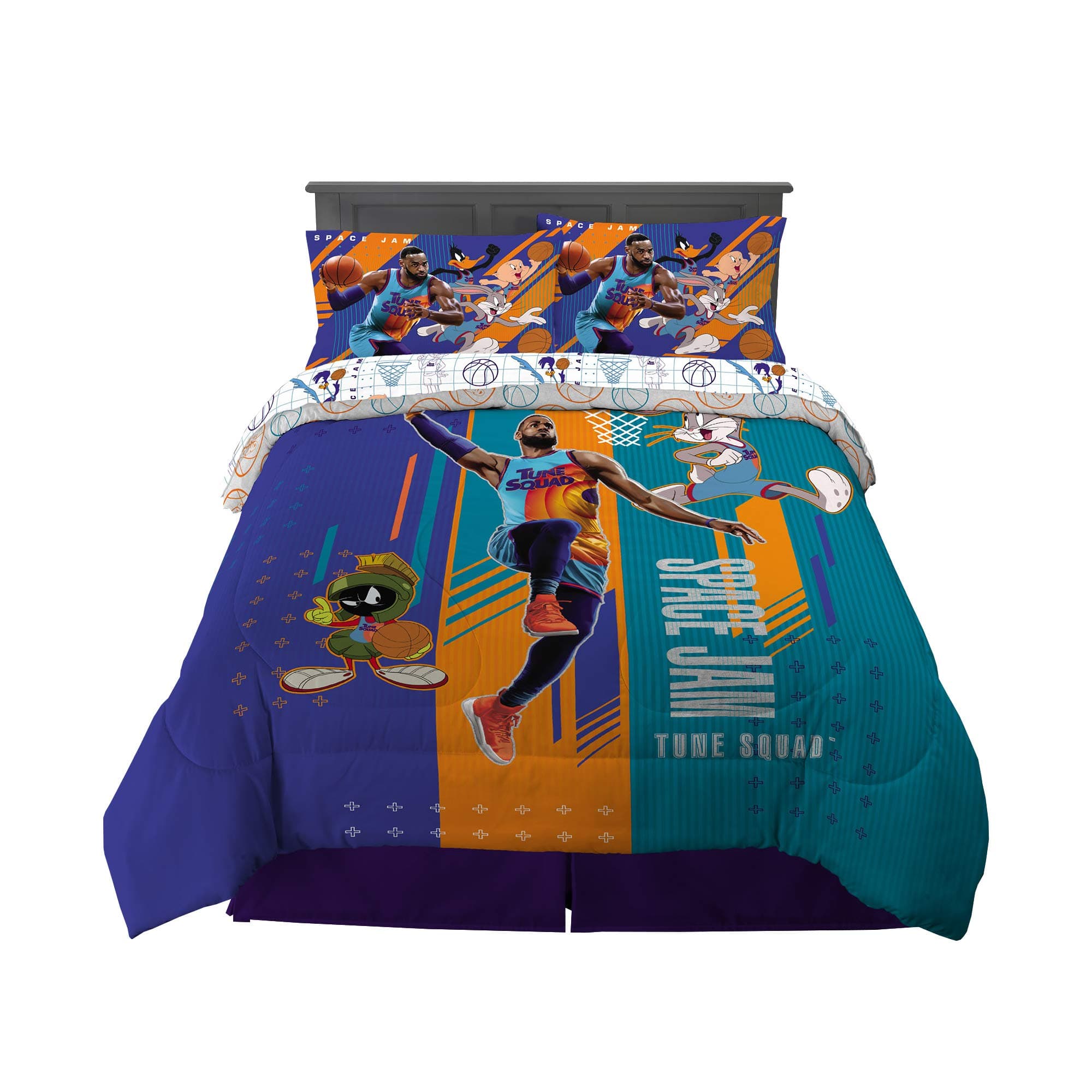 FrancoKids Bedding Super Soft Comforter and Sheet Set, 5 Piece Full Size, Space Jam 2 A New Legacy