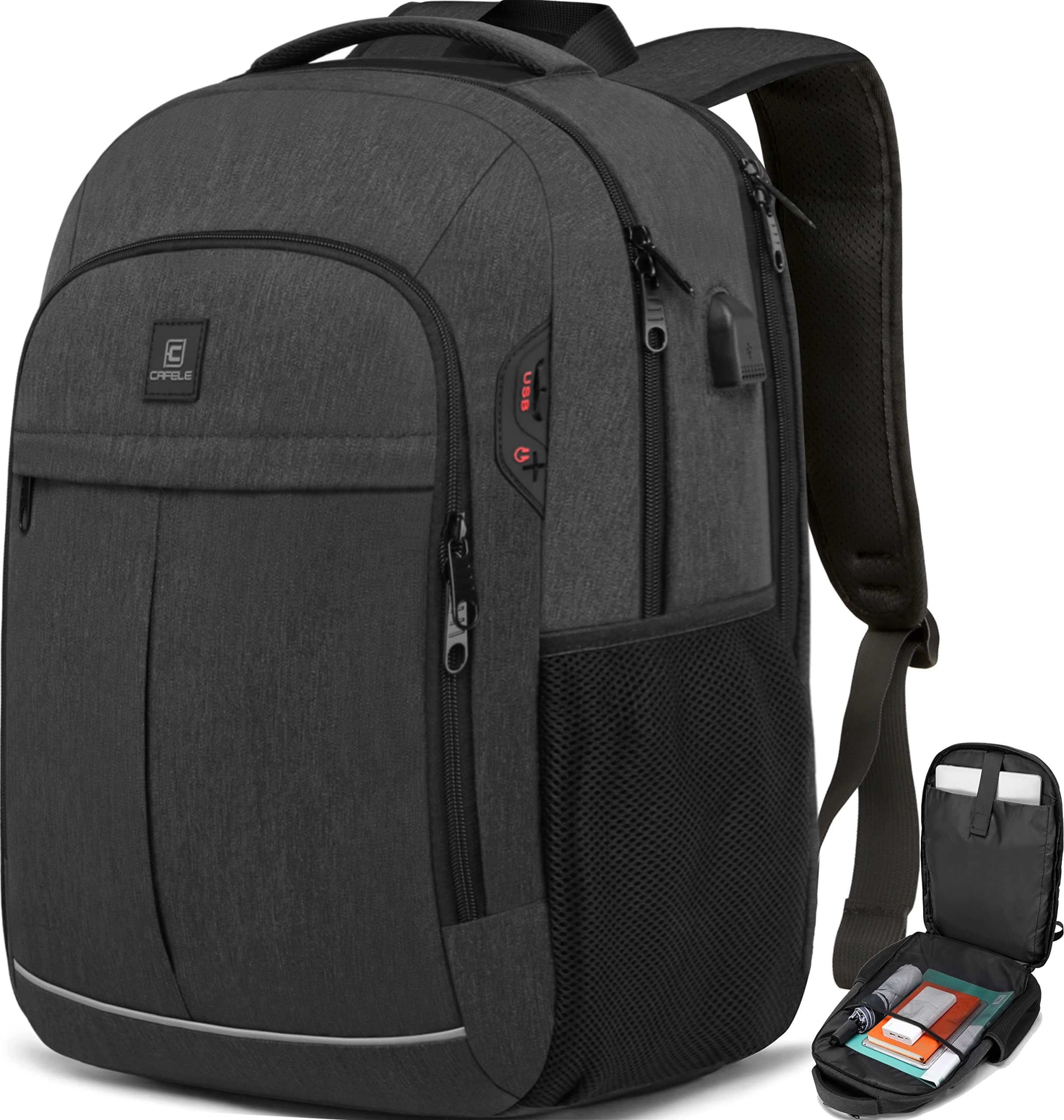 CAFELE Anti-Theft Laptop Backpack USB Travel Computer Backpack College Bookbag School Backpack