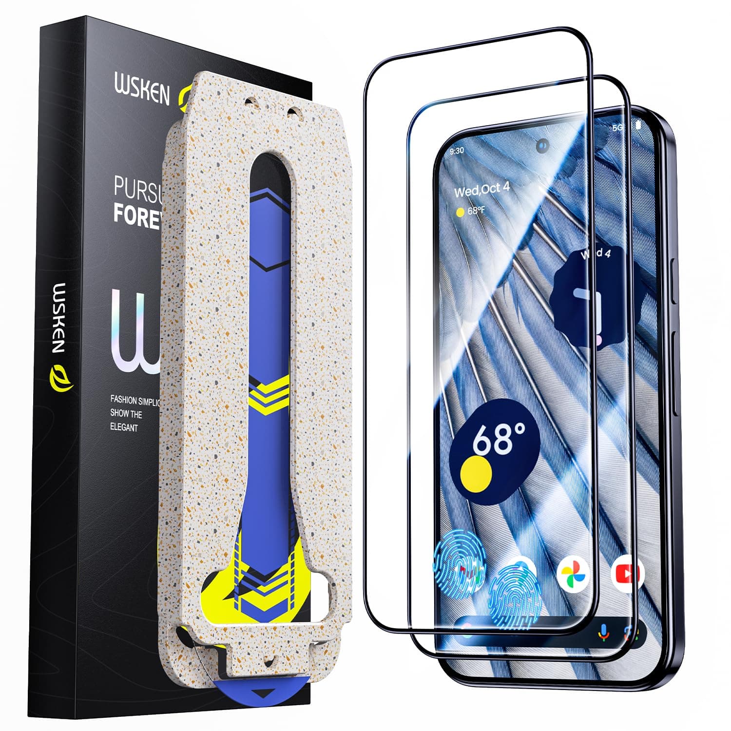 for Google Pixel 10 Pro XL/9 Pro XLScreen Protector Invisible - [Fingerprint Unlock Support][Auto Dust-Remove] Full coverage 9H Tempered Glass Military Shatterproof,Anti Fingerprint,Zero-Bubble