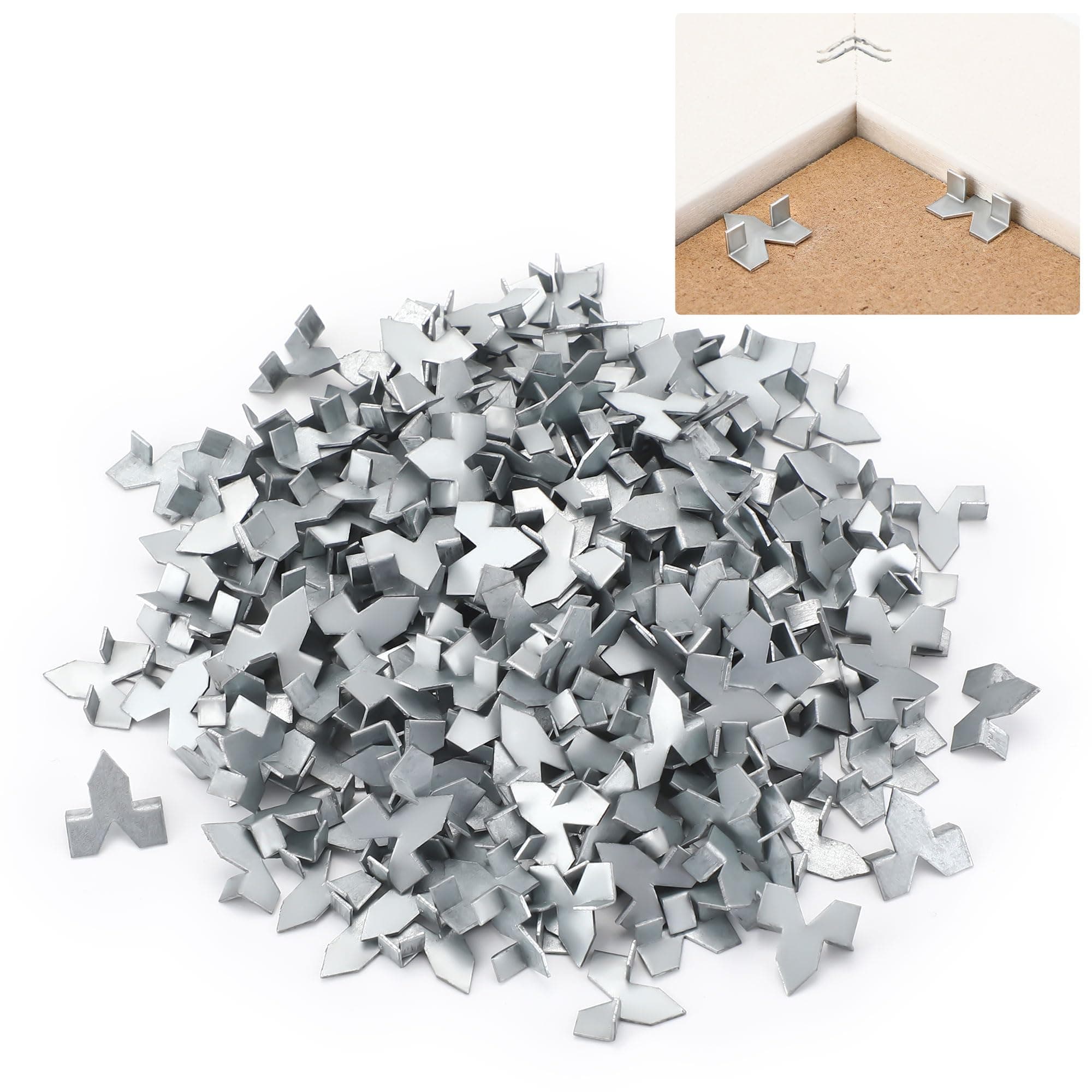 Feekoon 250 Pcs Glazier Points, Glazing Push Points for Picture Framing, Zinc Finish Picture Framing Supplies, for Glass Installation, Window Glazing and Cross Stitch