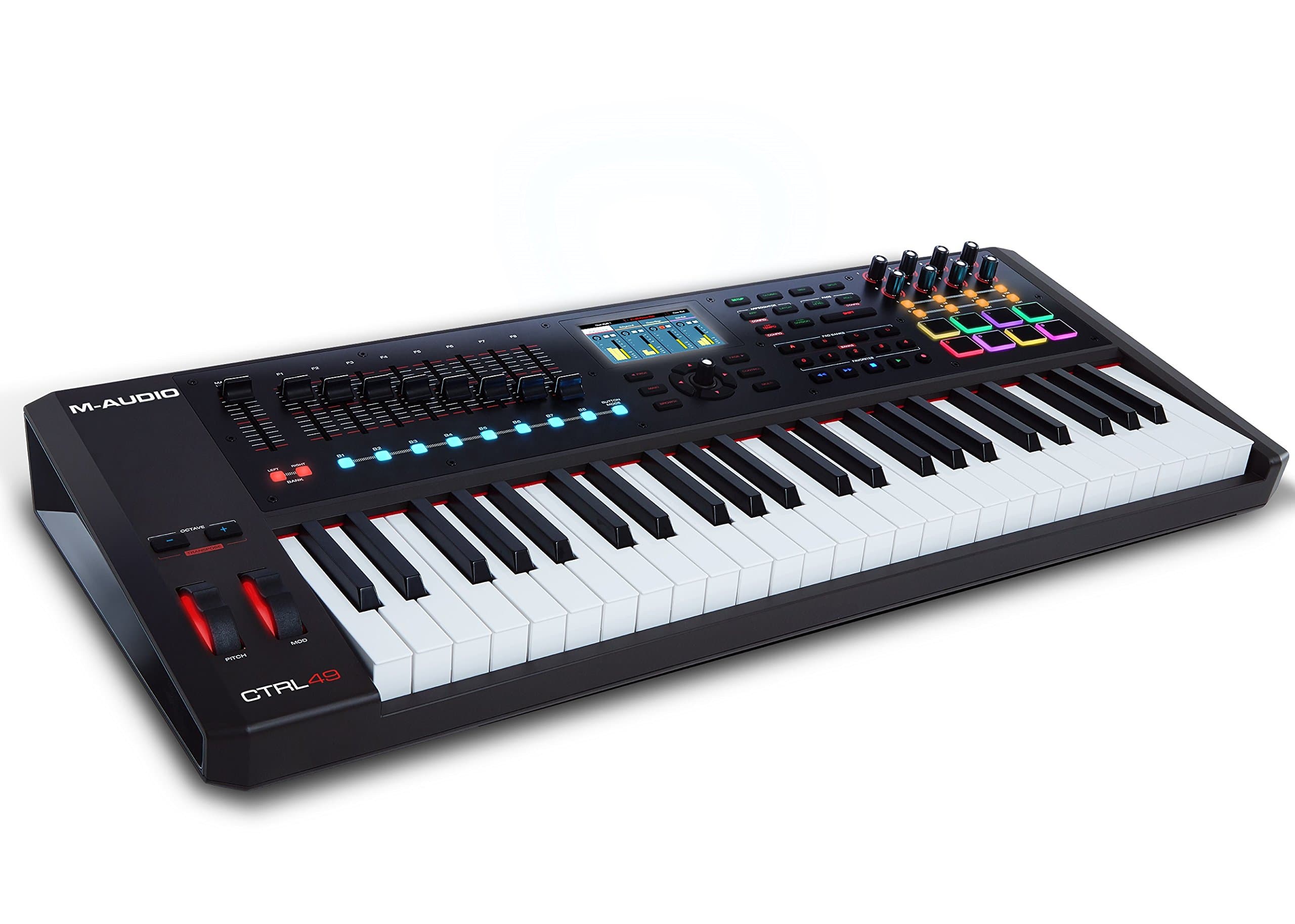 M-Audio CTRL49 | 49-Key USB/MIDI Smart Controller with Full-Color Screen (8 pads / 8 knobs / 8 buttons / 9 faders)