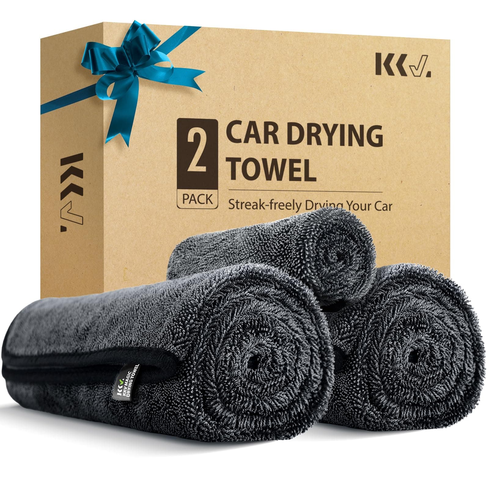 2-Pack Microfiber Towels (35"x 24") Extra Large Ultra Absorbent Drying Towel for Cars and Trucks, Without Streaks, Scratches, or Water Spots