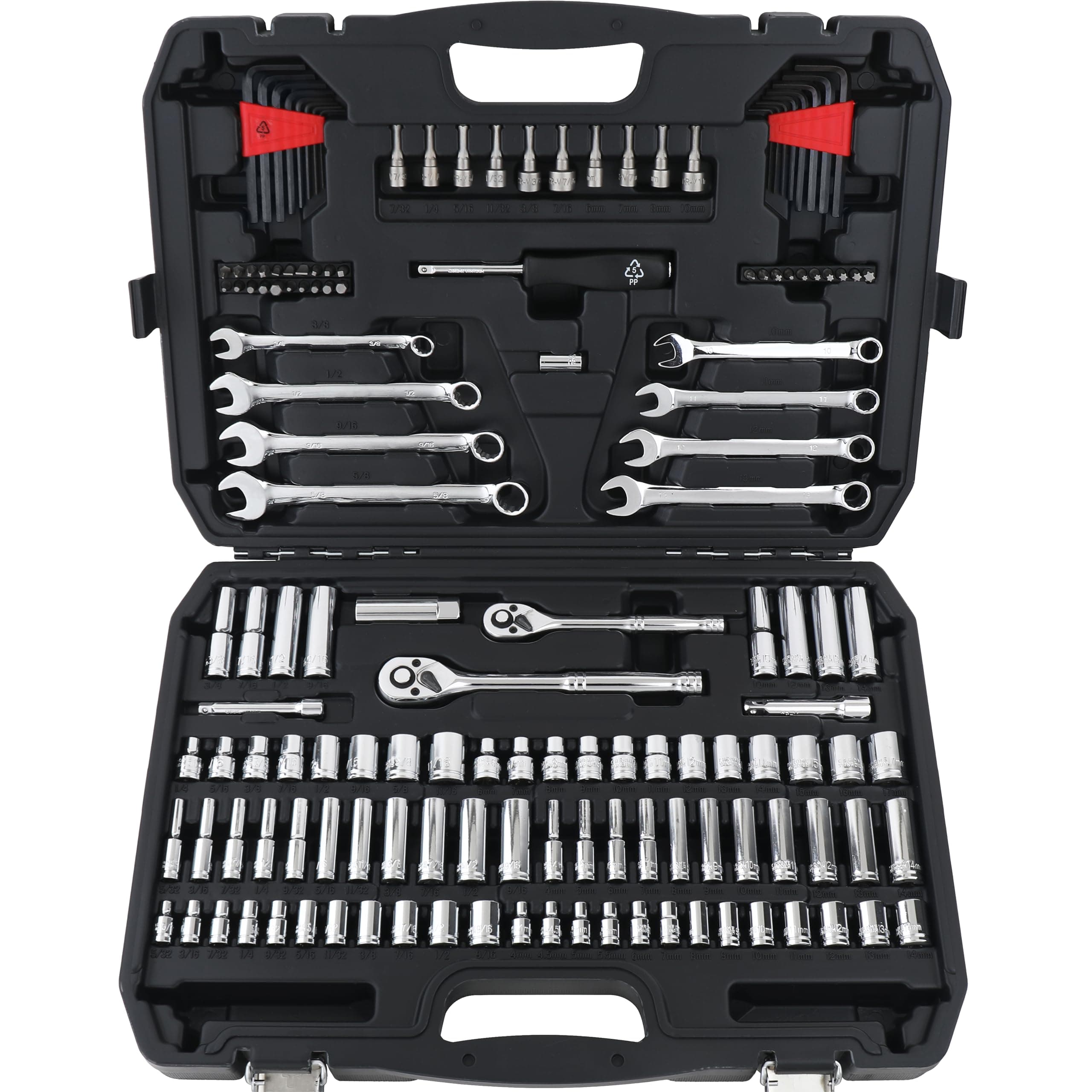 Amazon Basics Mechanic Socket Set, 145 Piece Set