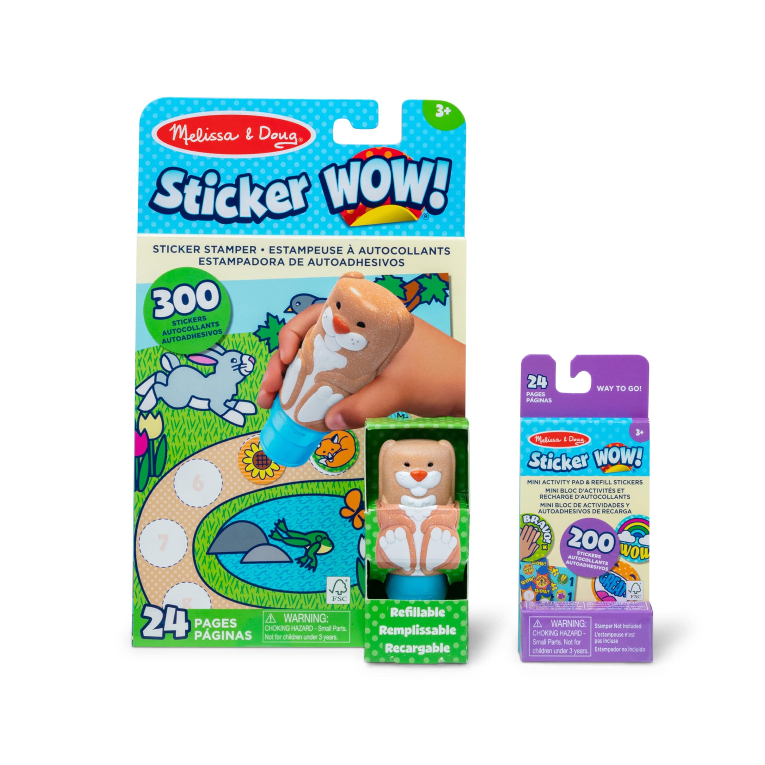 Sticker Wow!™ Bunny Bundle: 24-Page Activity Pad, Stamper, 500 Stickers, Mini Pad, Arts and Crafts Fidget Toy Collectible Character