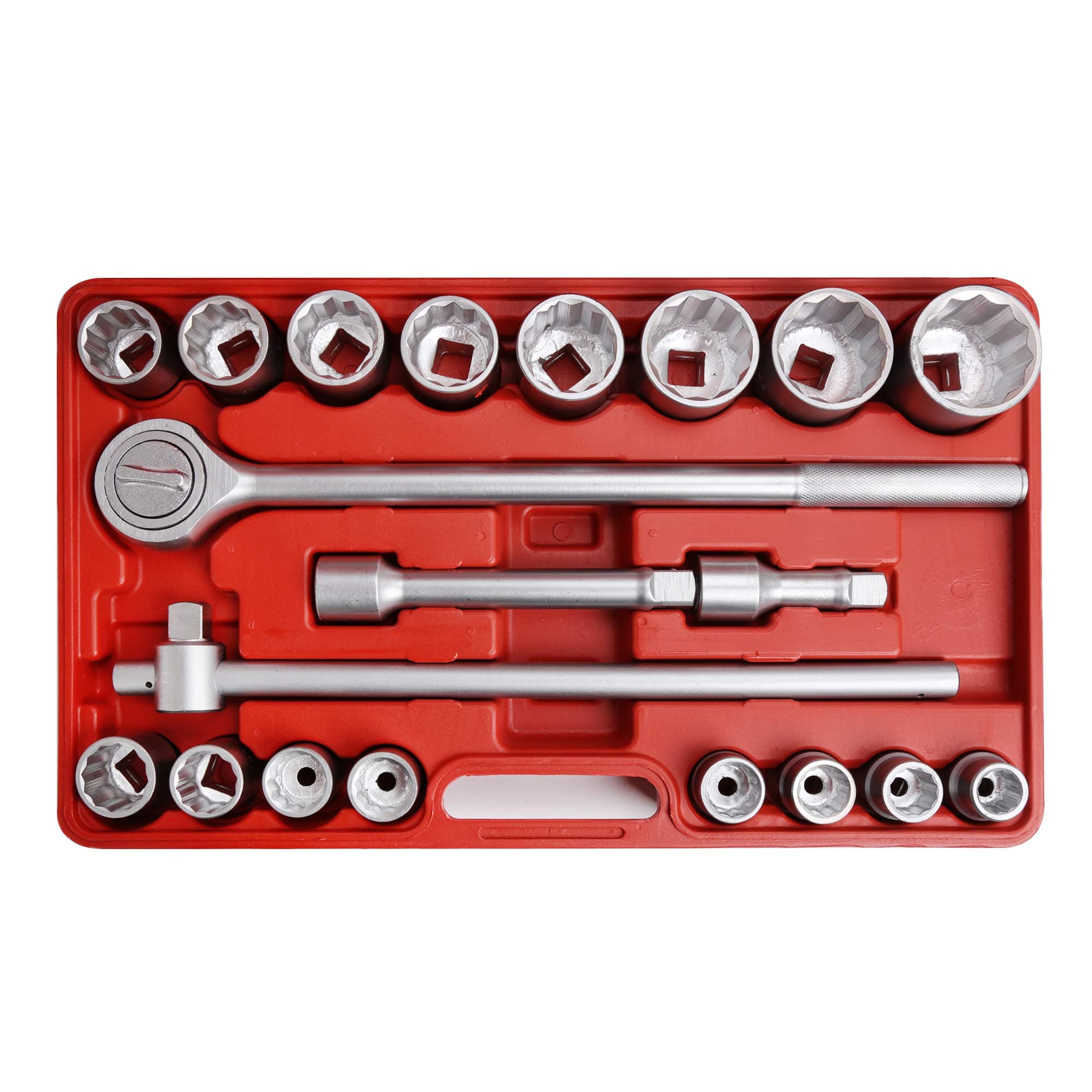 21 Pc Metric 3/4" Drive Socket Wrench Set with Carrying Case and Jumbo Ratchet Wrench Extension