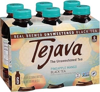 Pineapple Mango Black Tea, 6 Pack 16.9 oz PET, Unsweetened, Ready-to-Drink Premium Iced Tea
